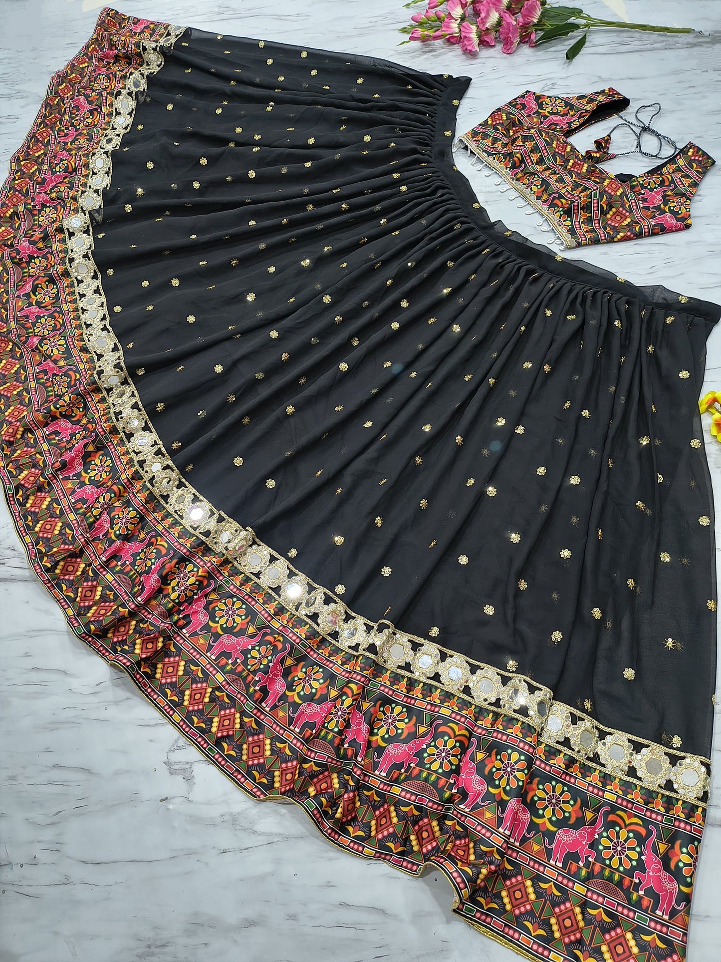 Navratri Premium Georgette Embellished With Beautiful Heavy Sequins