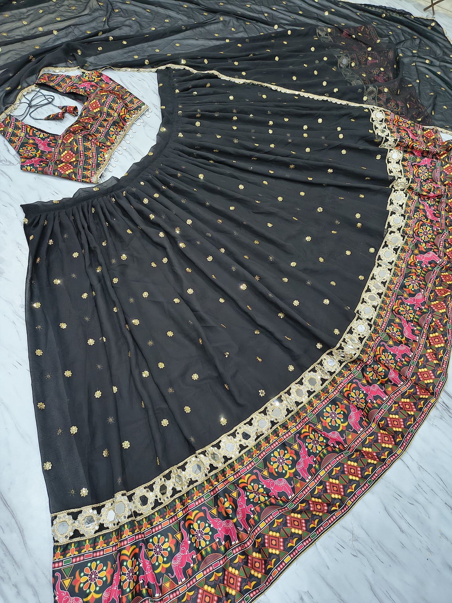 Navratri Premium Georgette Embellished With Beautiful Heavy Sequins