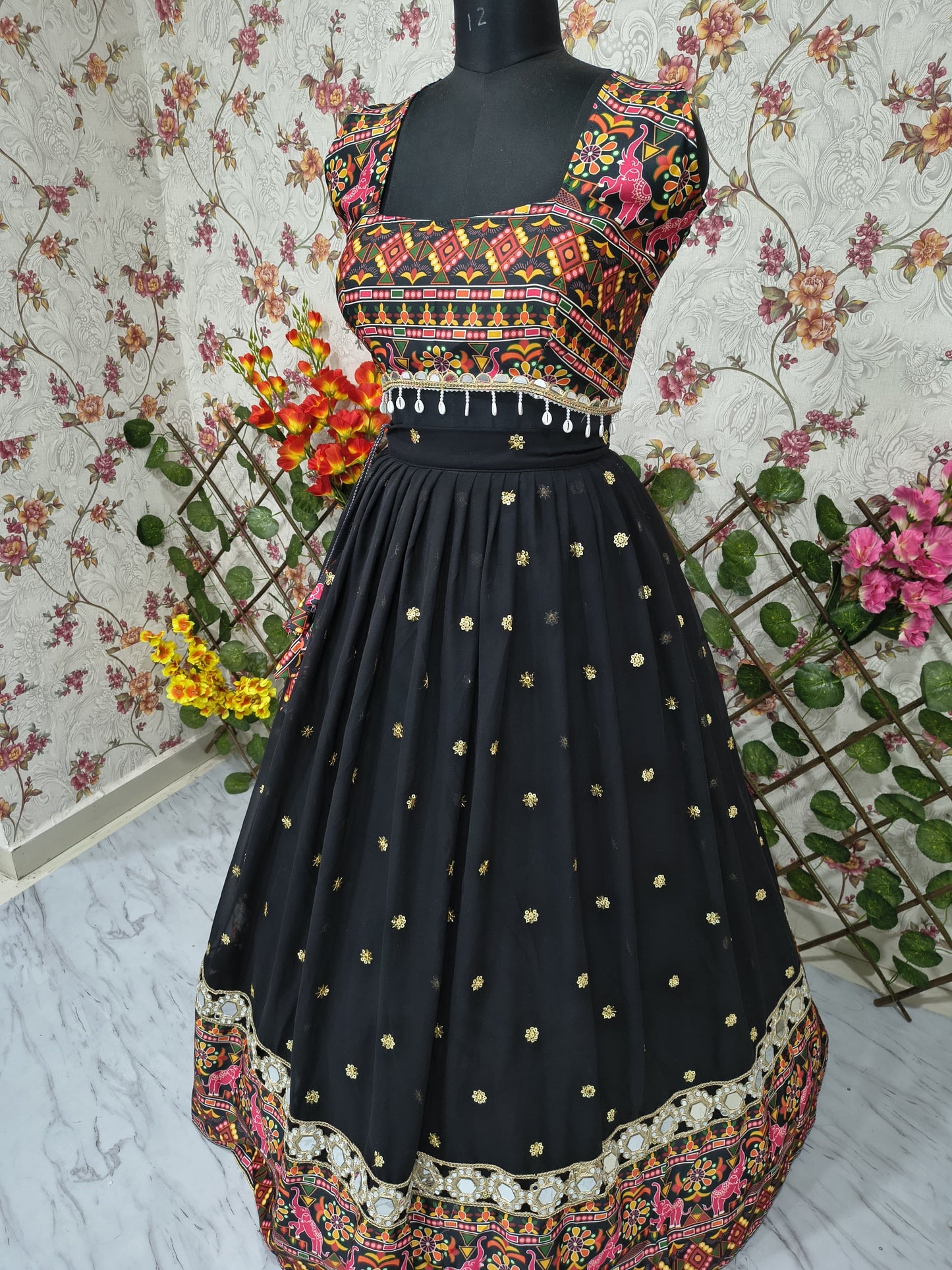 Navratri Premium Georgette Embellished With Beautiful Heavy Sequins