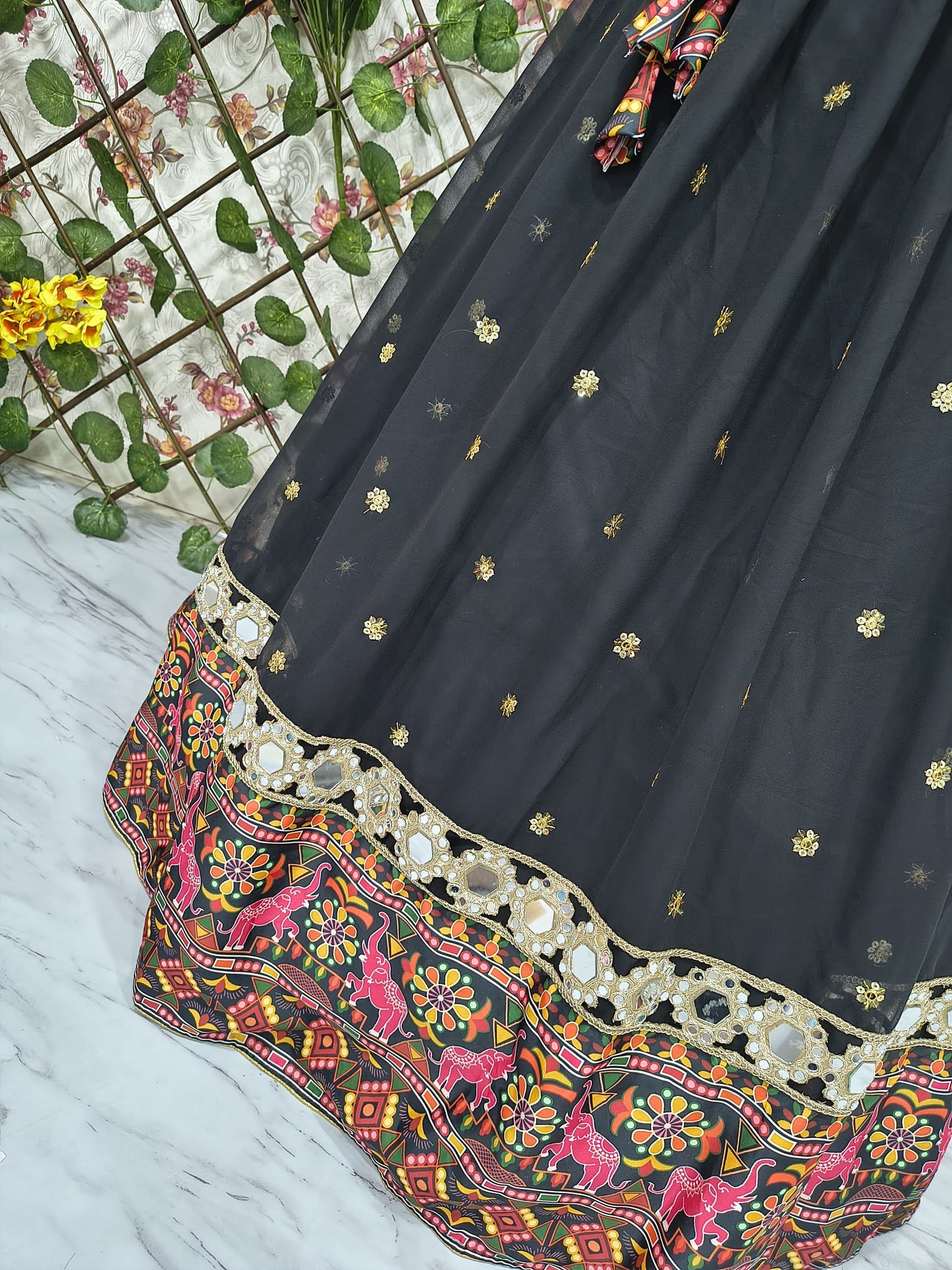 Navratri Premium Georgette Embellished With Beautiful Heavy Sequins