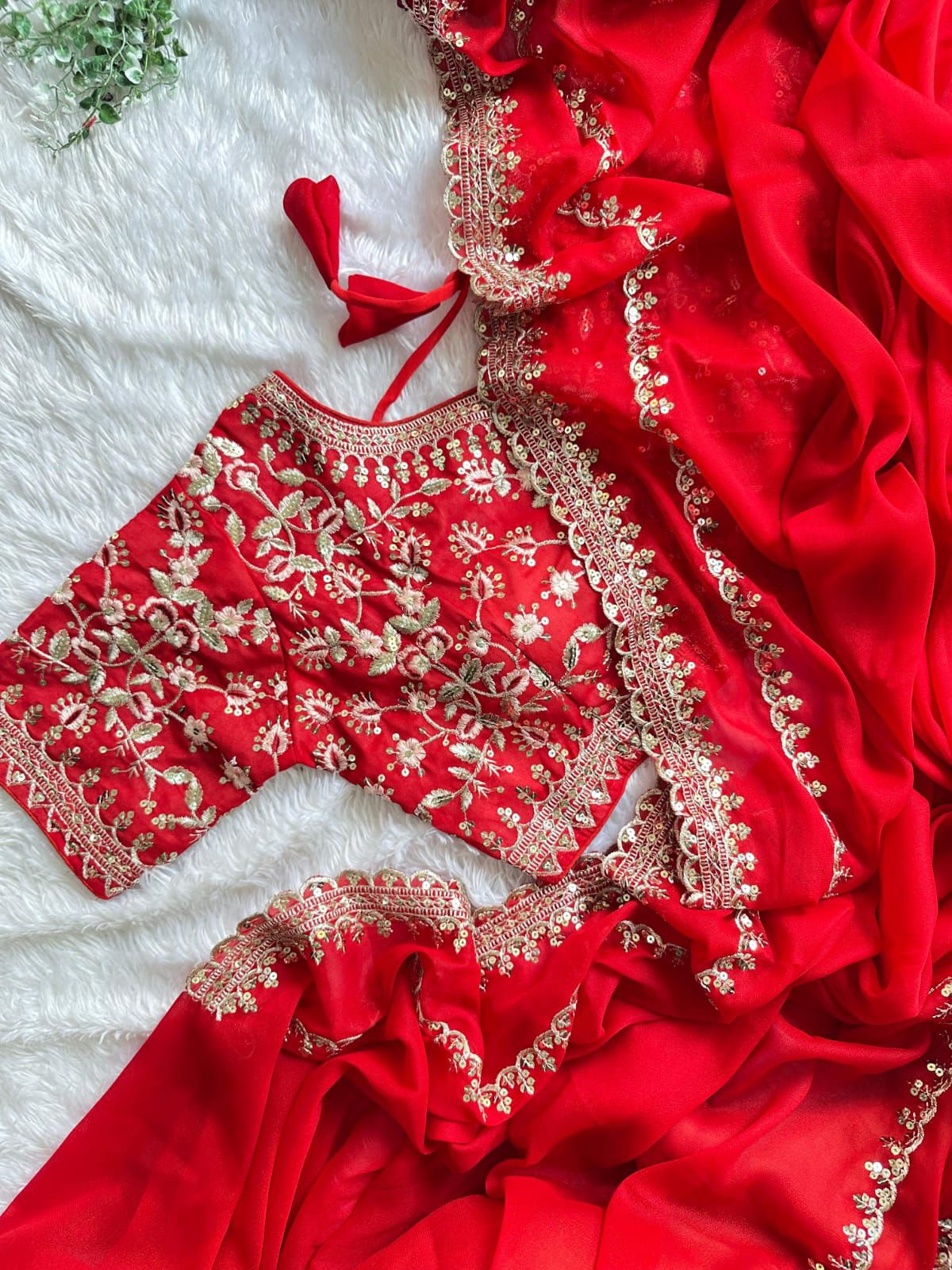 DESIGNER HEAVY PARTY WEAR EMBRODERY WORK SAREE ๐จ