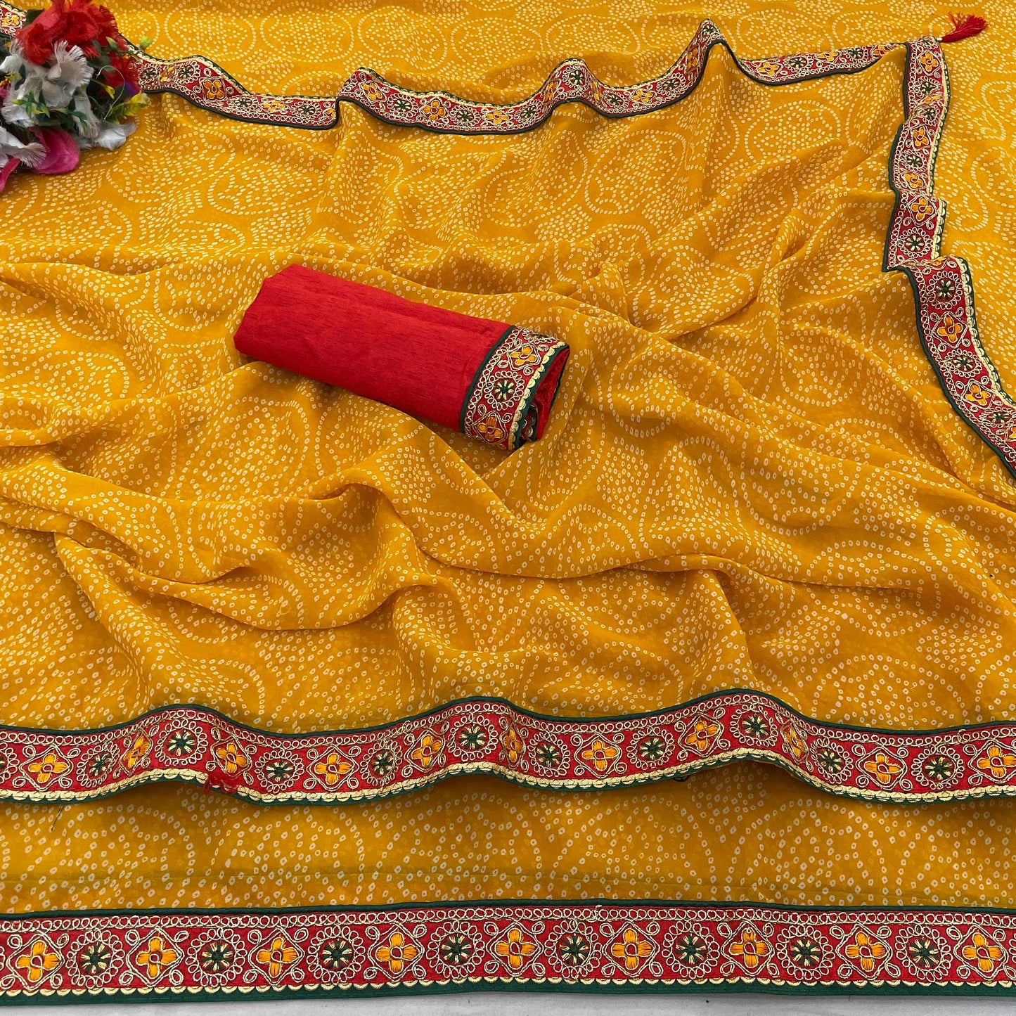 Viscose Georgette ❀ New Bandhani Saree❀