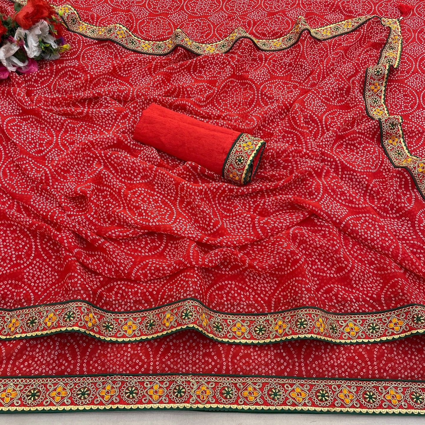 Viscose Georgette ❀ New Bandhani Saree❀
