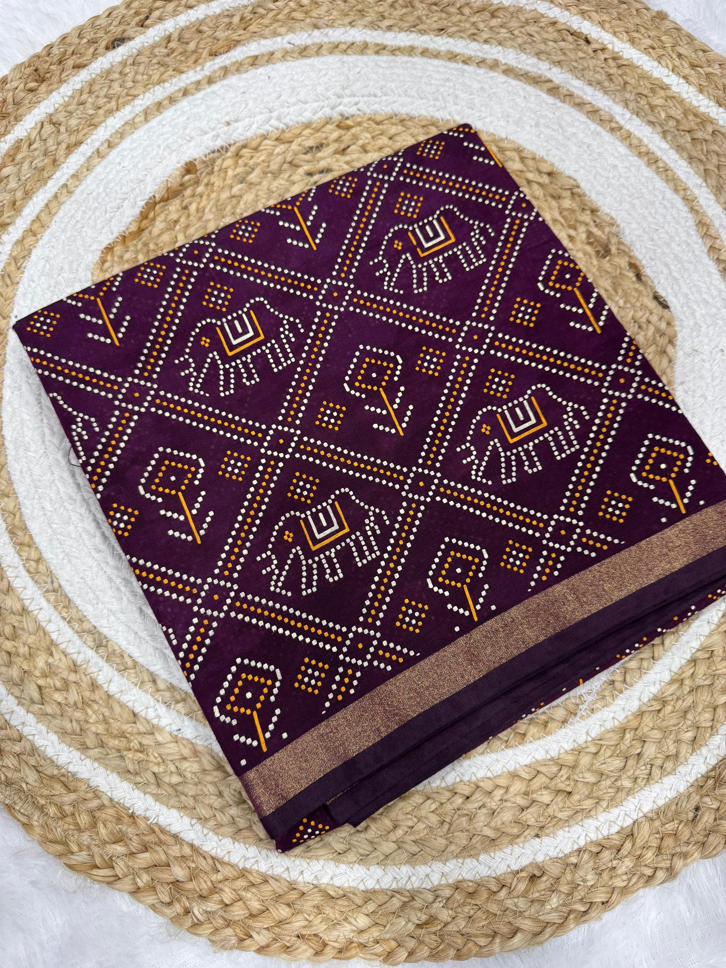 Gadhval New Bandhani Saree Print Bandhej