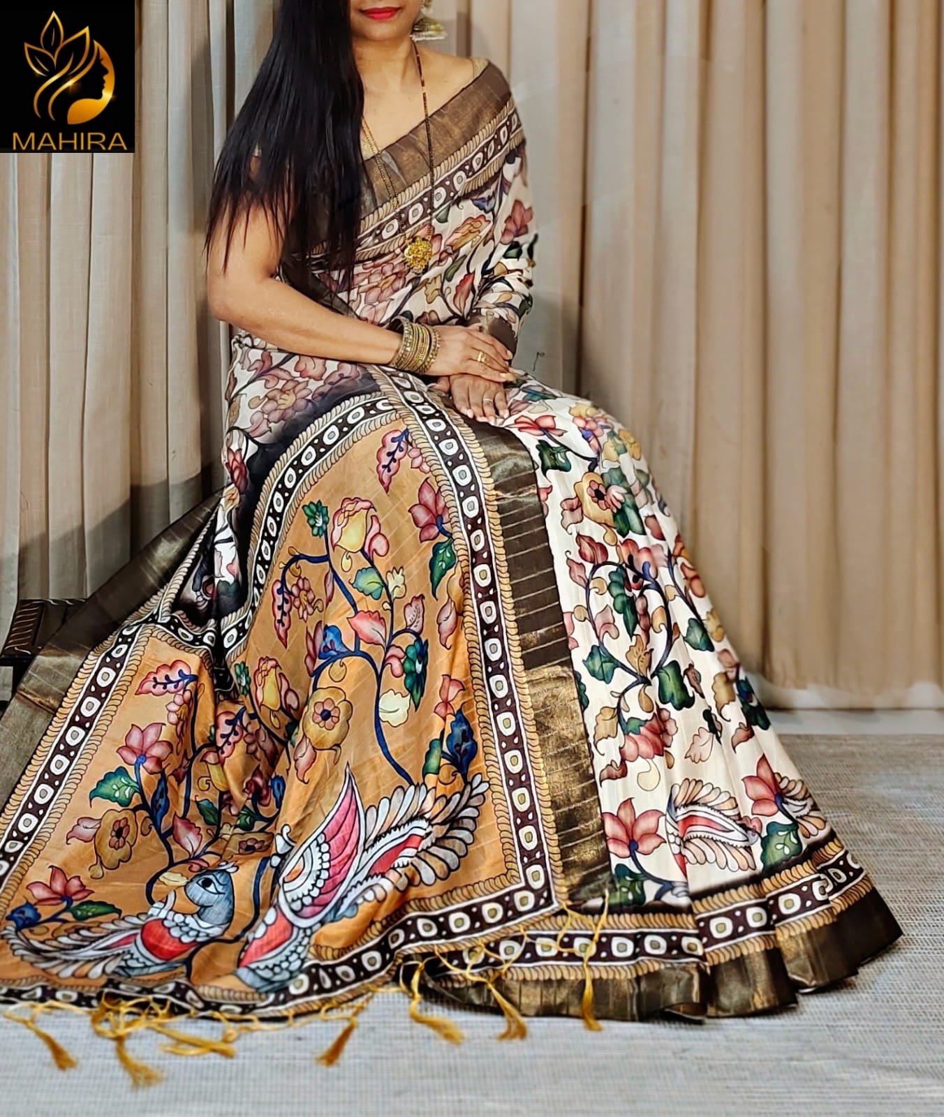 Soft Tusser Kalamkari Print Sarees