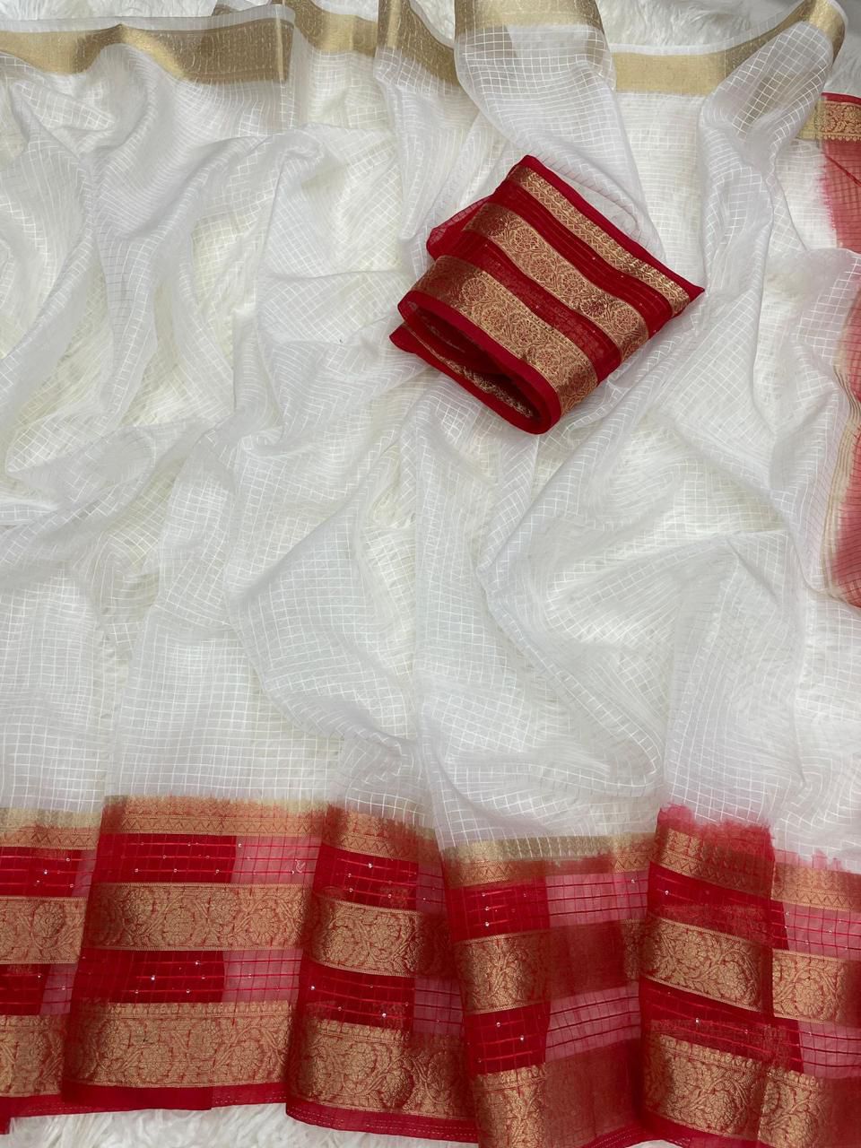 Organza Kerala checks Pure Soft organza checks