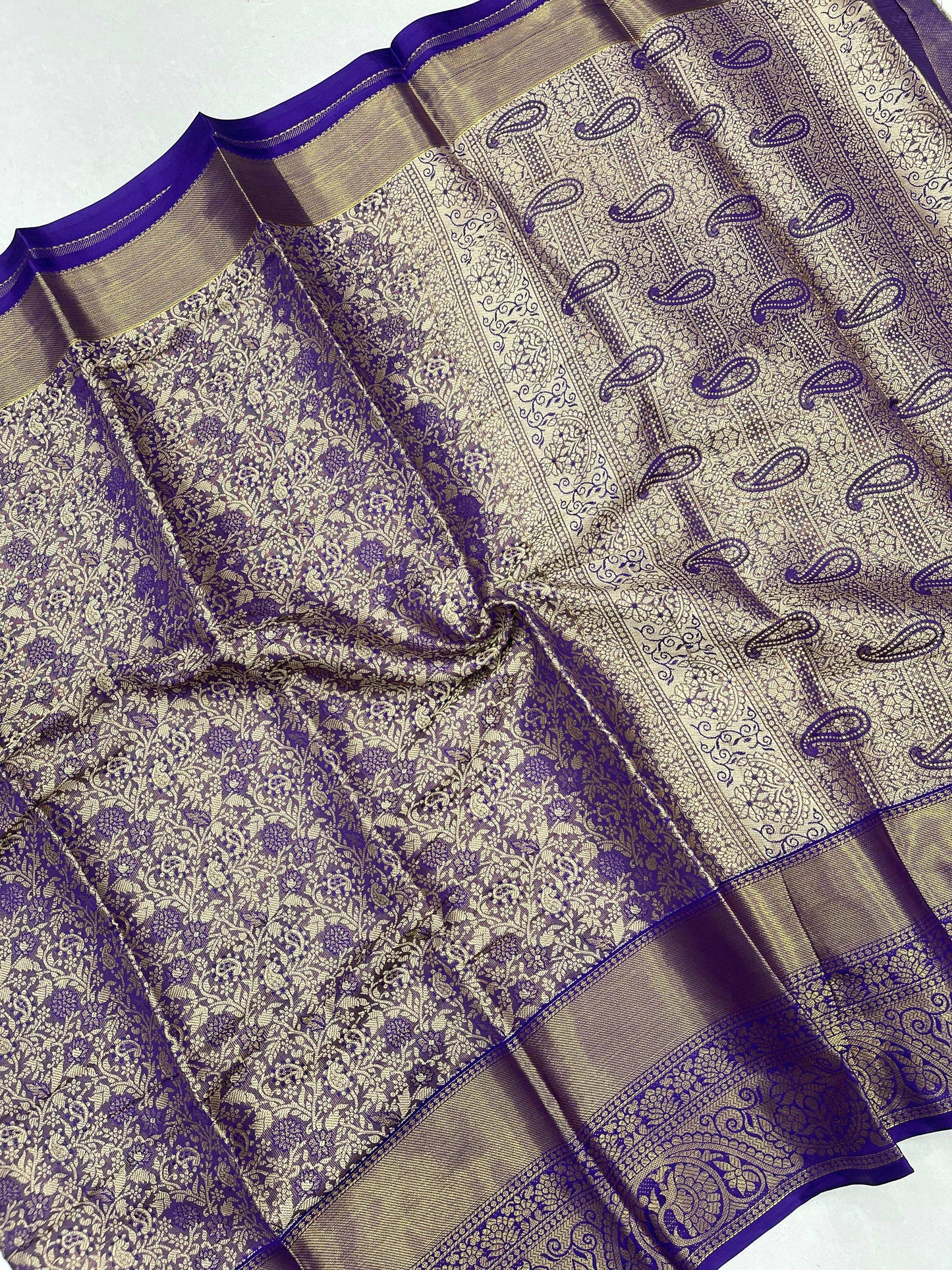 House of ShiVisha Premium Kanjiveram Silk Saree – Original Zari Weaving with Rich Pallu & Broad Border - House Of ShiVisha