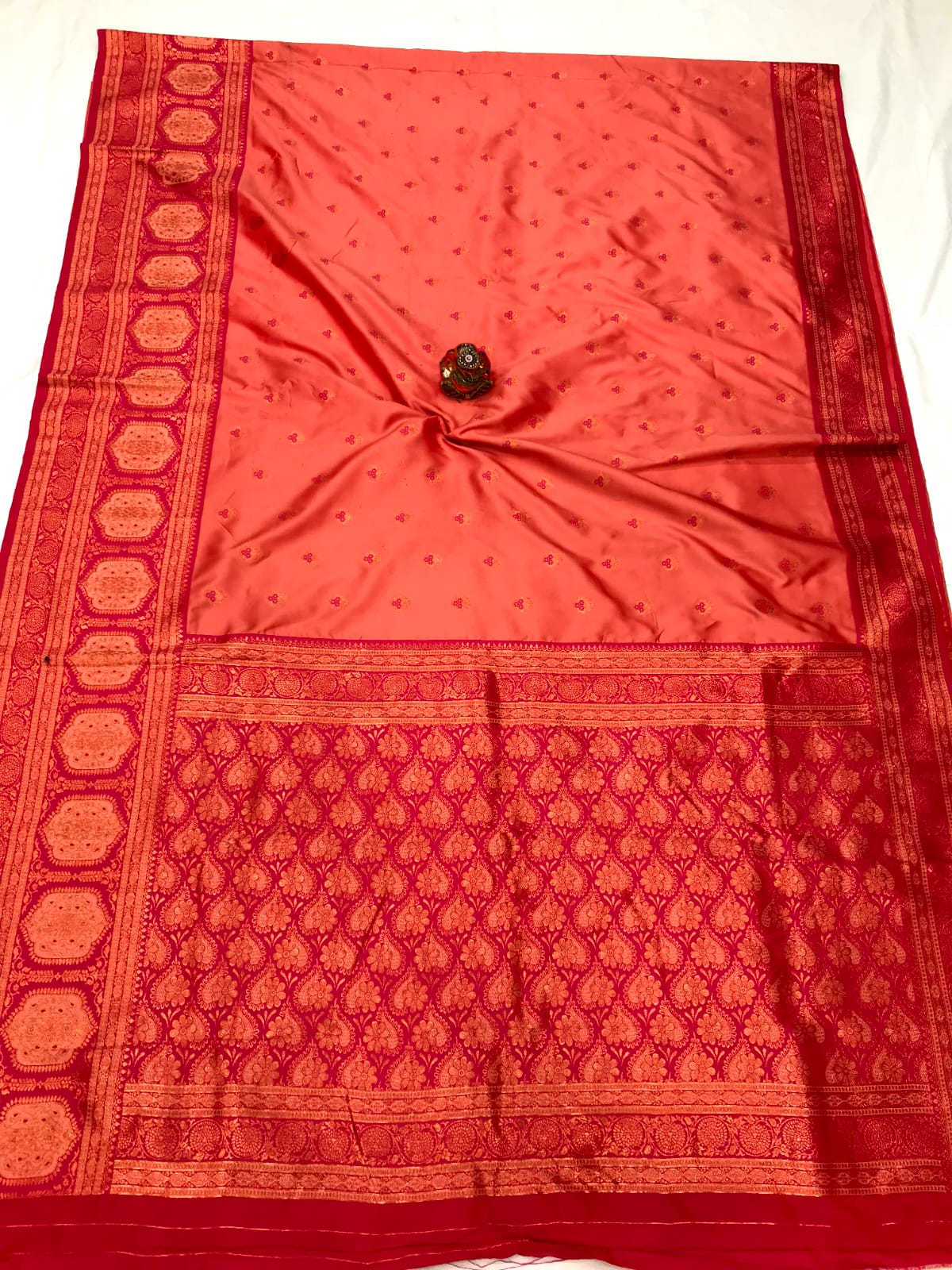 BANARASI SOFT SILK, Contrast Jacquard Border with meena Saree