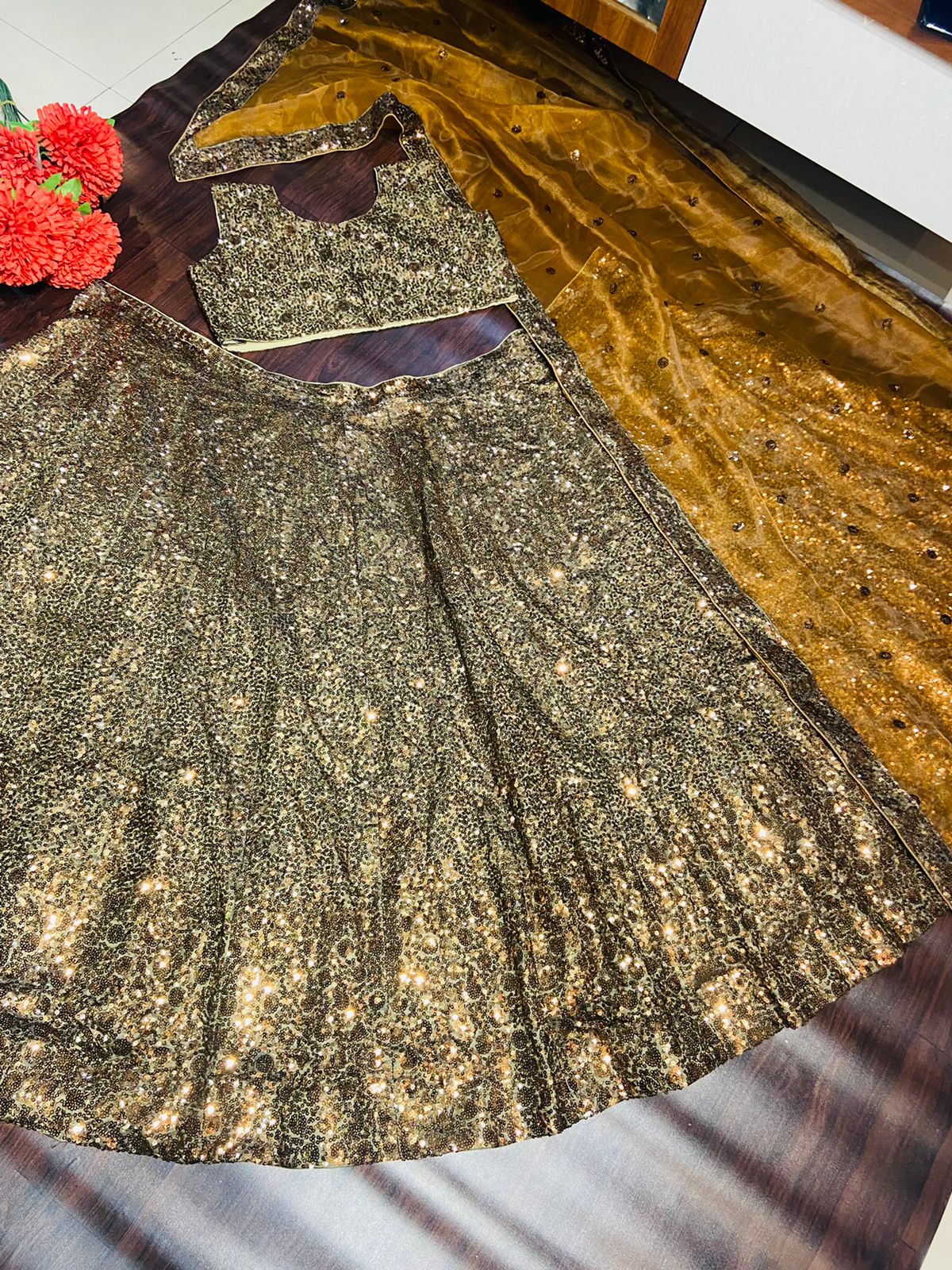 Premium Georgette With Beautiful Print Work With Flair 4.5 MTR With Canvas Patta( Semi Stitched Upto Xxl ) Lehenga