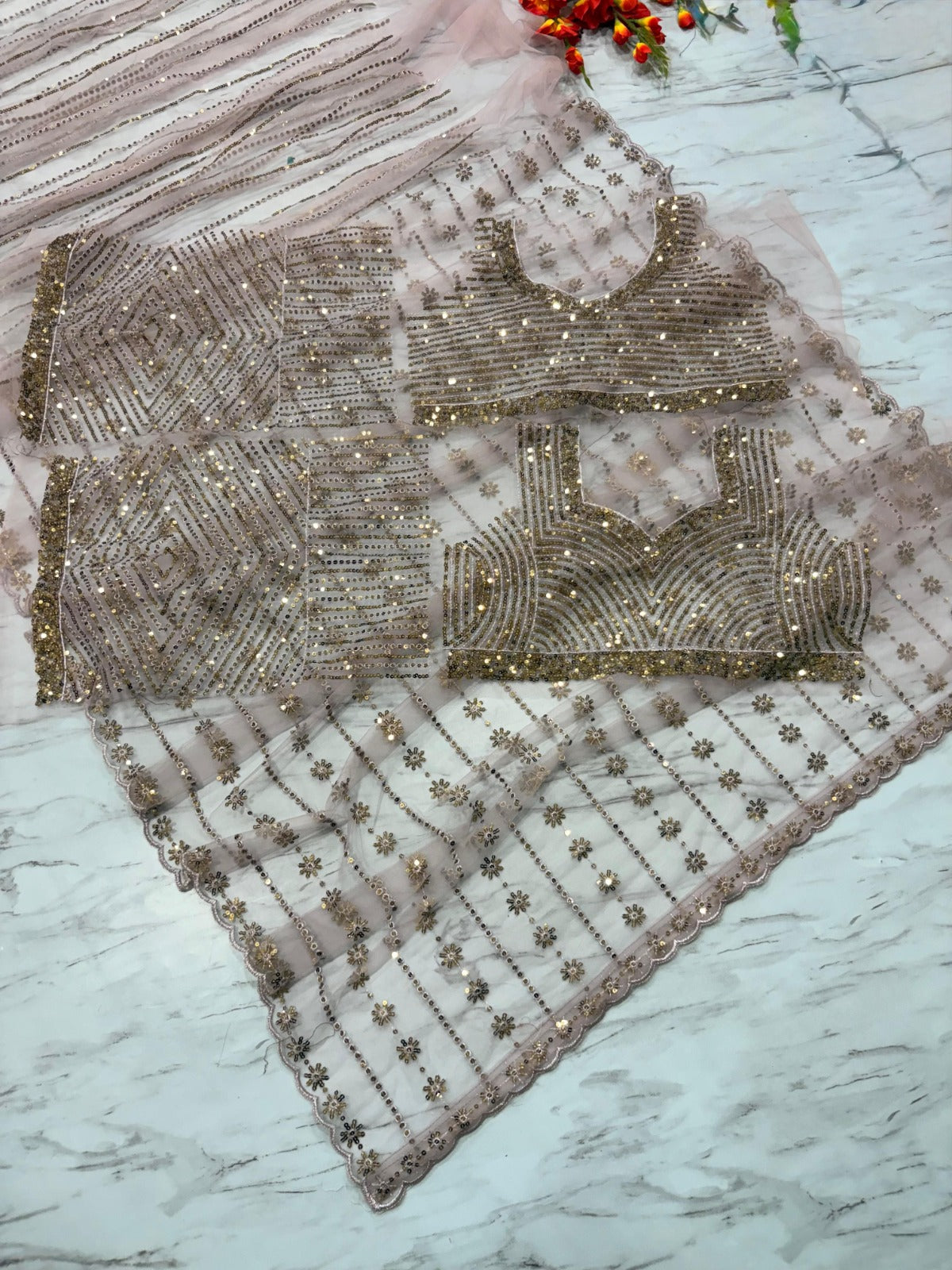 Premium Butterfly Net Embellished With Beautiful Sequins Work Saree