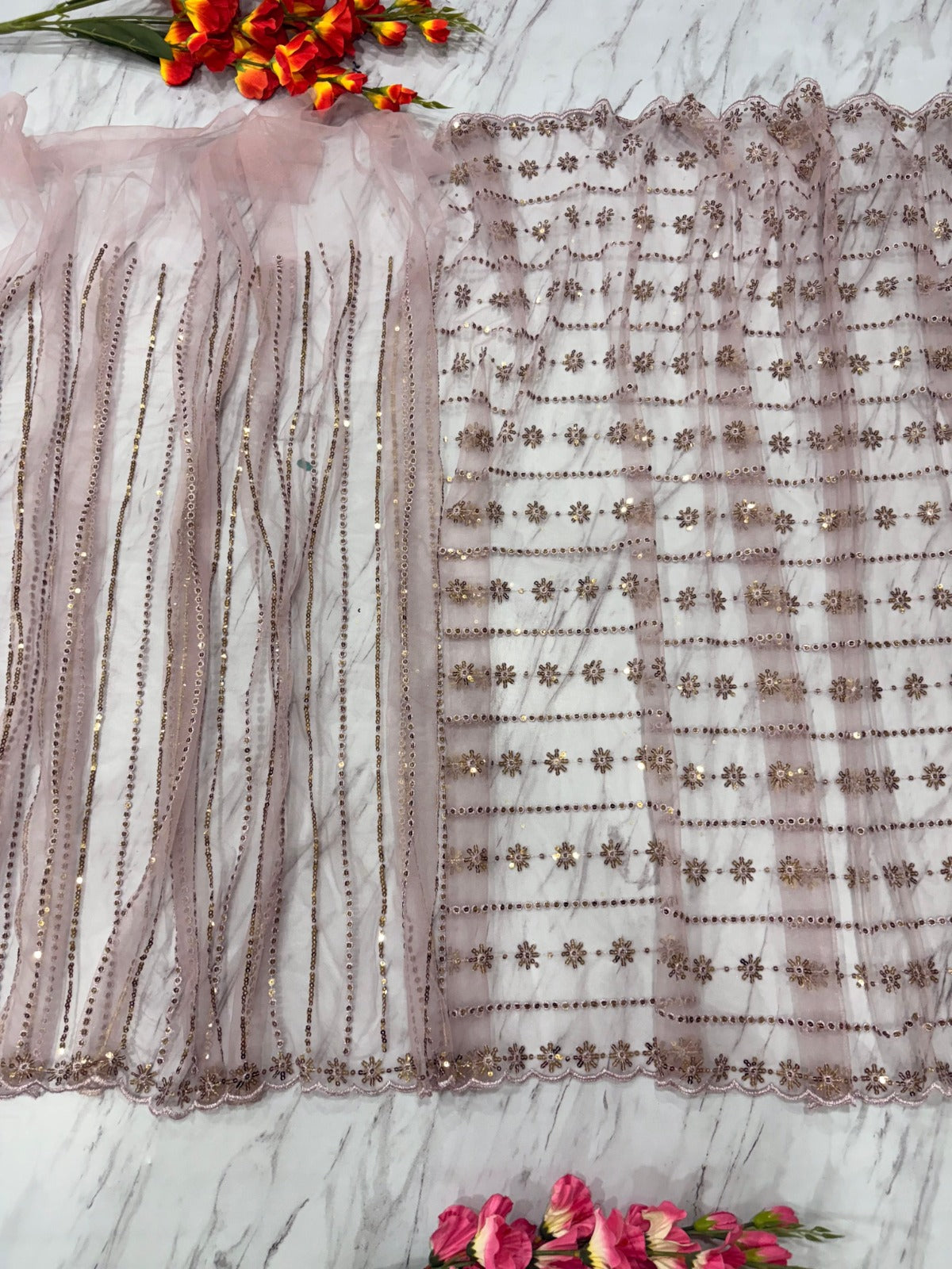 Premium Butterfly Net Embellished With Beautiful Sequins Work Saree