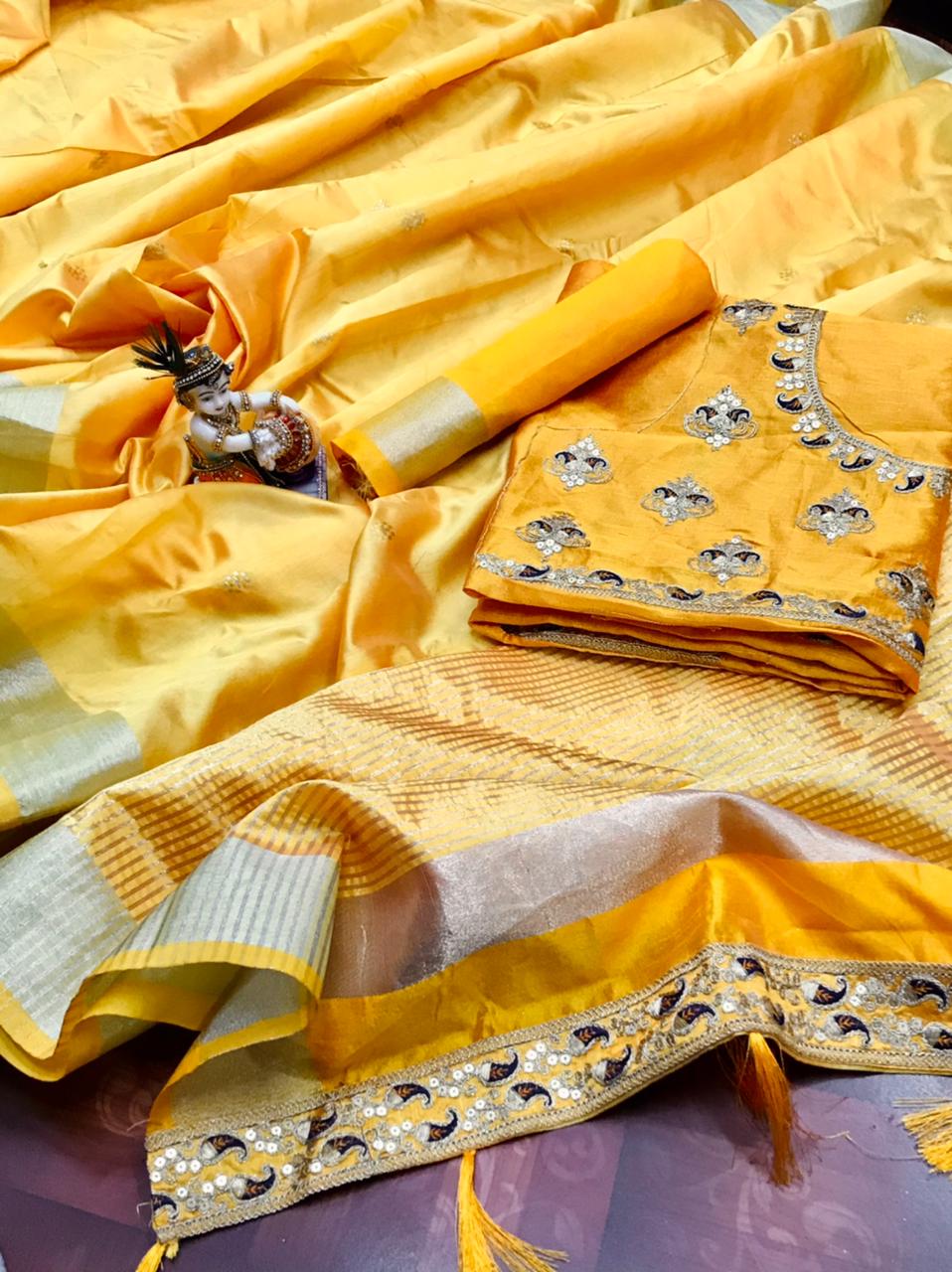 Banarasi soft cotton silk, Jequard Butti Saree