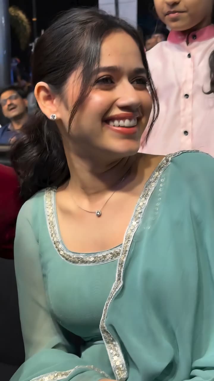 Jannat Zubair Inspired Cham Cham Sequin Anarkali Set – Soft Faux Georgette (Code: 1205 Teal)