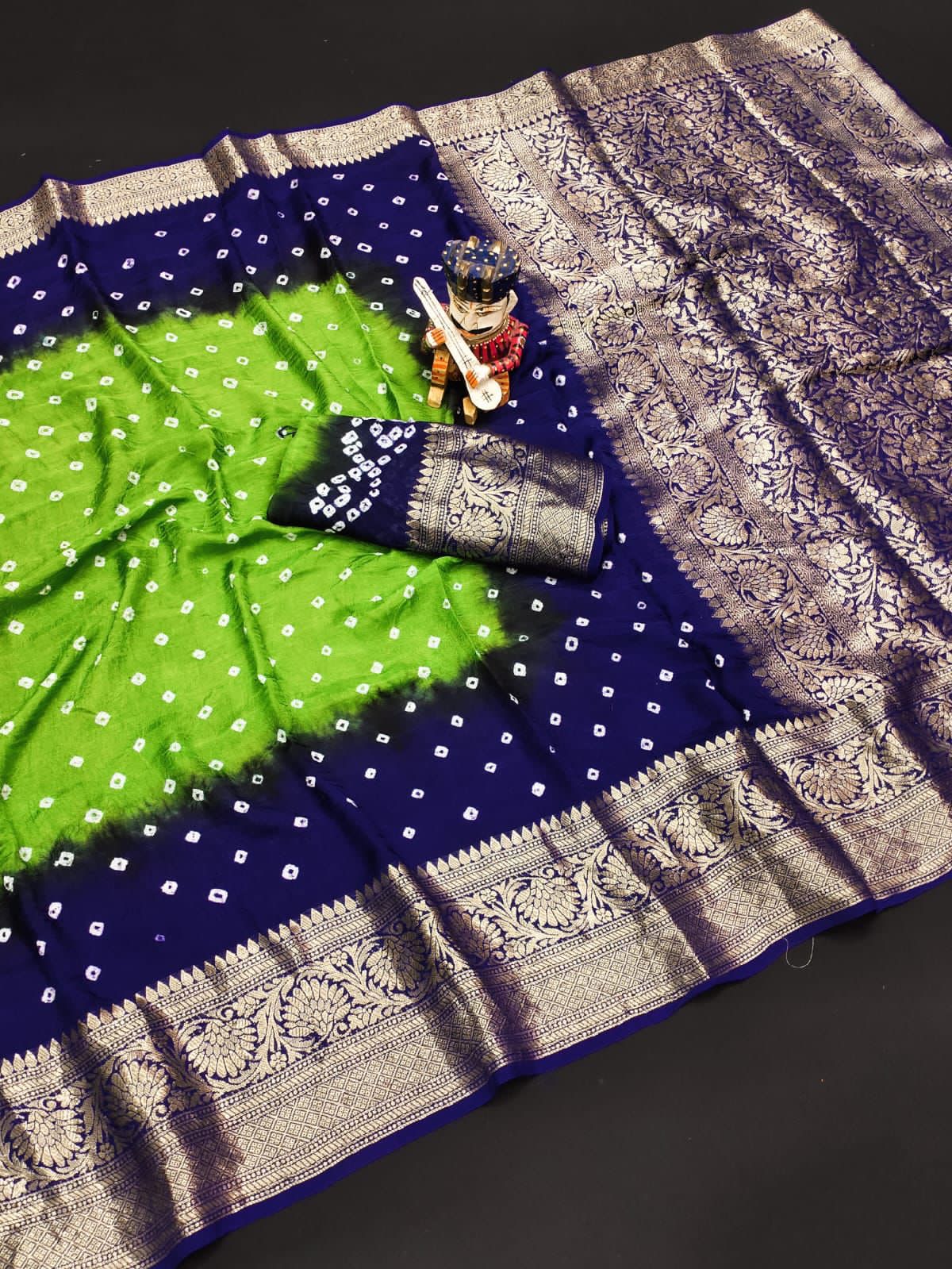 New Kanjivaram Bandhani Saree – Sugandha Collection (Cotton Silk with Hand Bandhej)