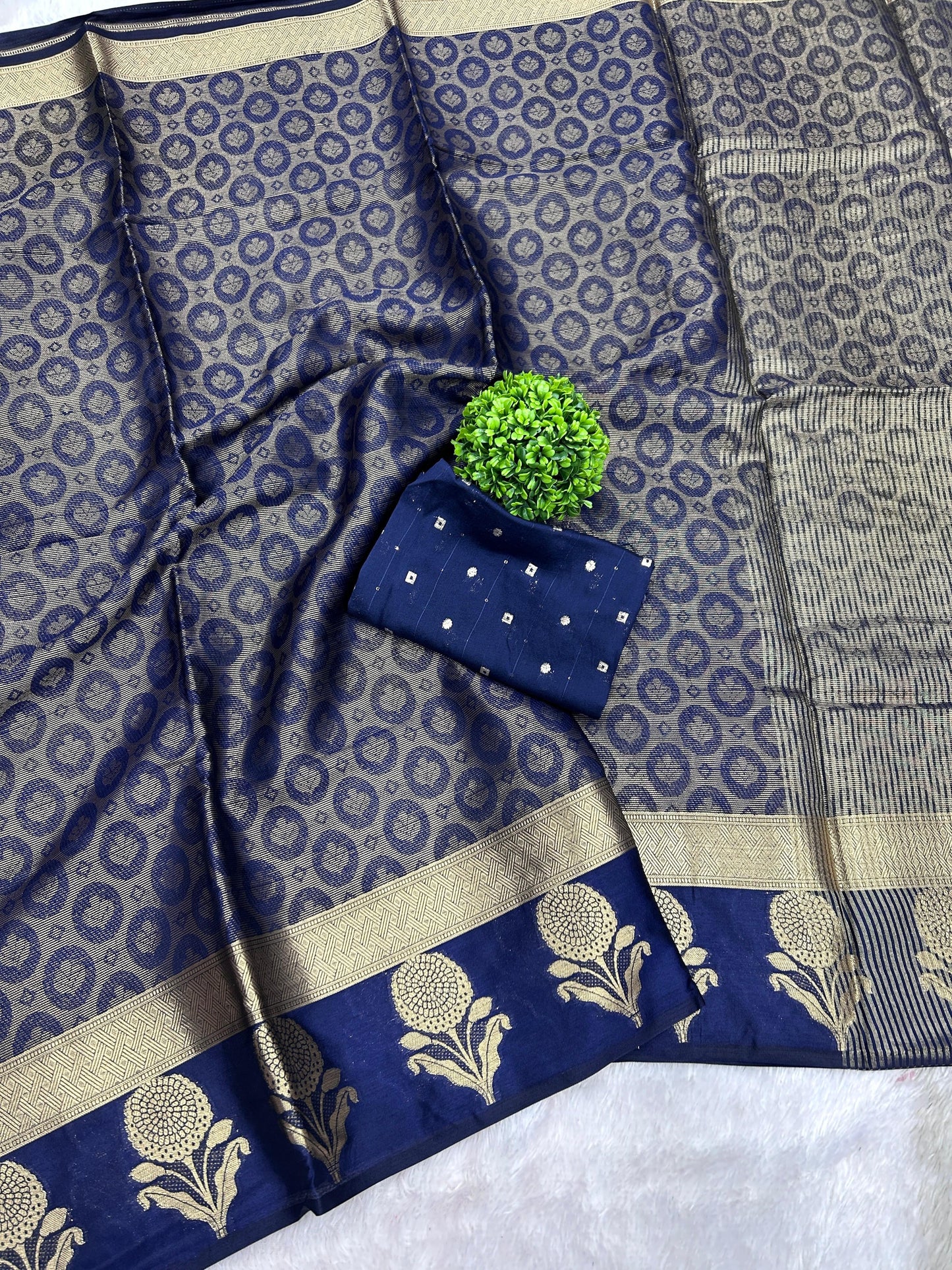 New Arrival – Pure Handloom Crepe Silk Saree with Banarasi Zari & Jacquard Blouse