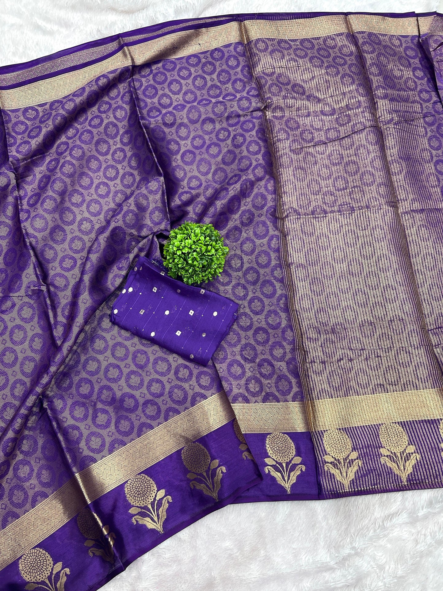 New Arrival – Pure Handloom Crepe Silk Saree with Banarasi Zari & Jacquard Blouse