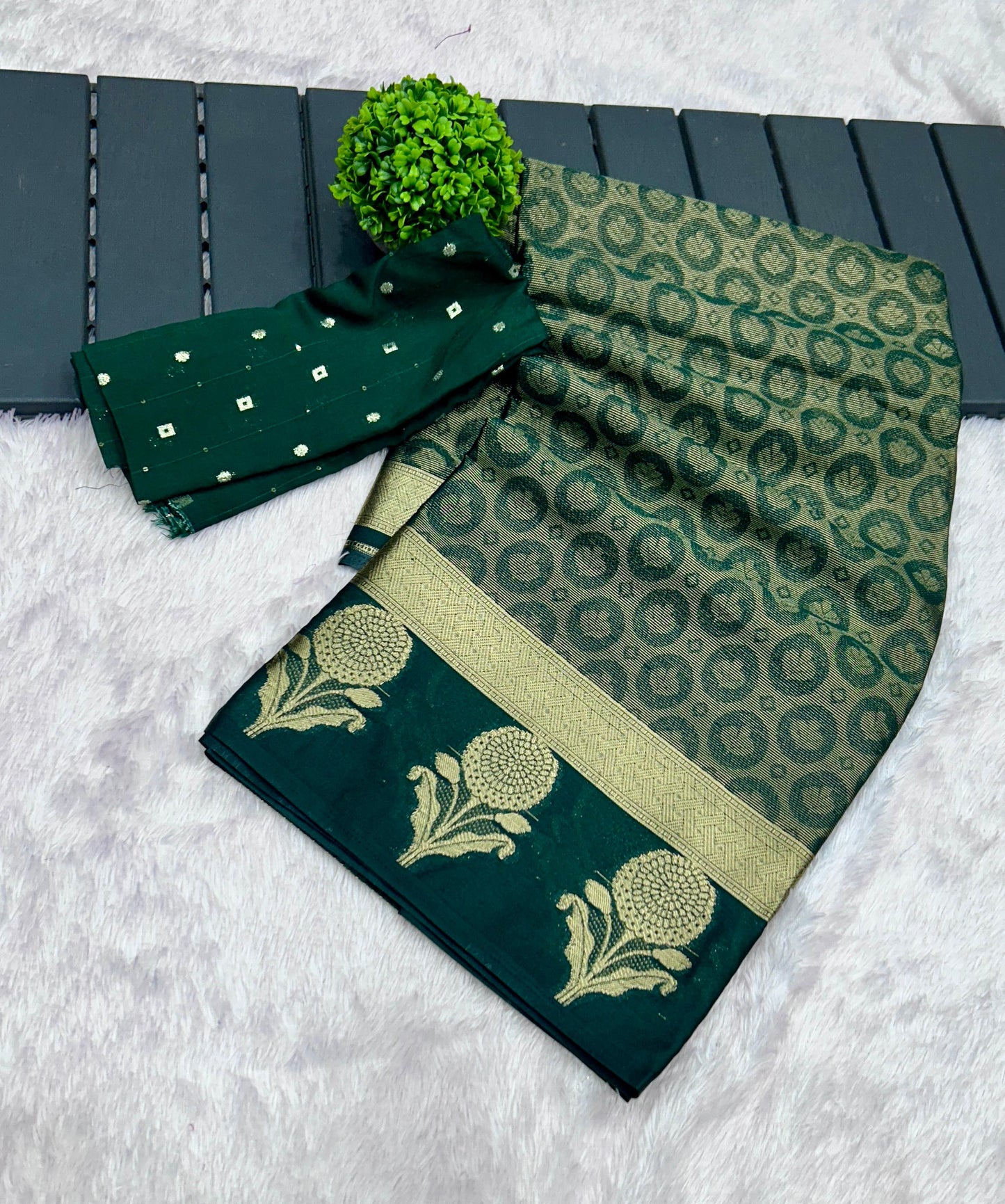 New Arrival – Pure Handloom Crepe Silk Saree with Banarasi Zari & Jacquard Blouse