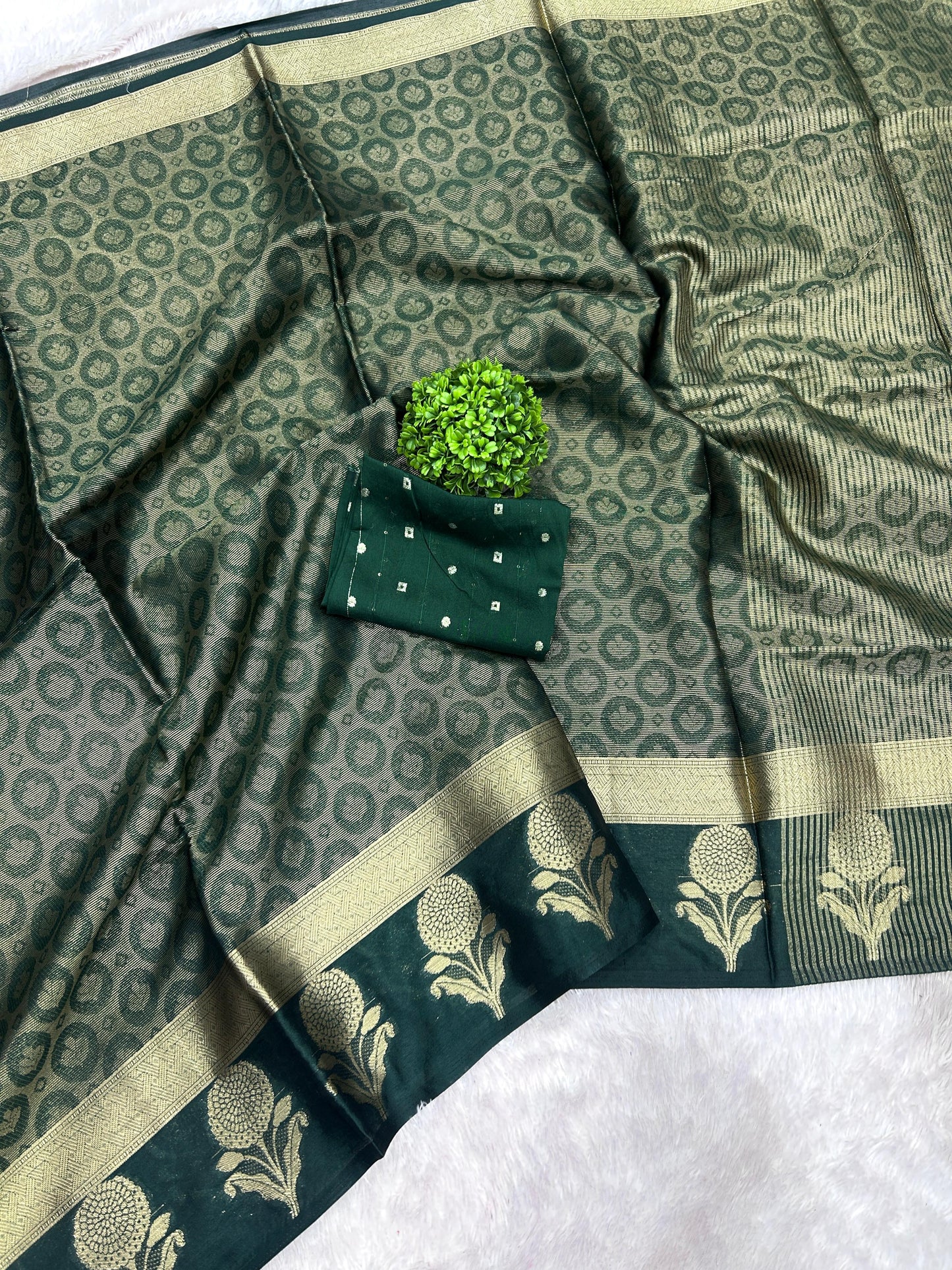 New Arrival – Pure Handloom Crepe Silk Saree with Banarasi Zari & Jacquard Blouse