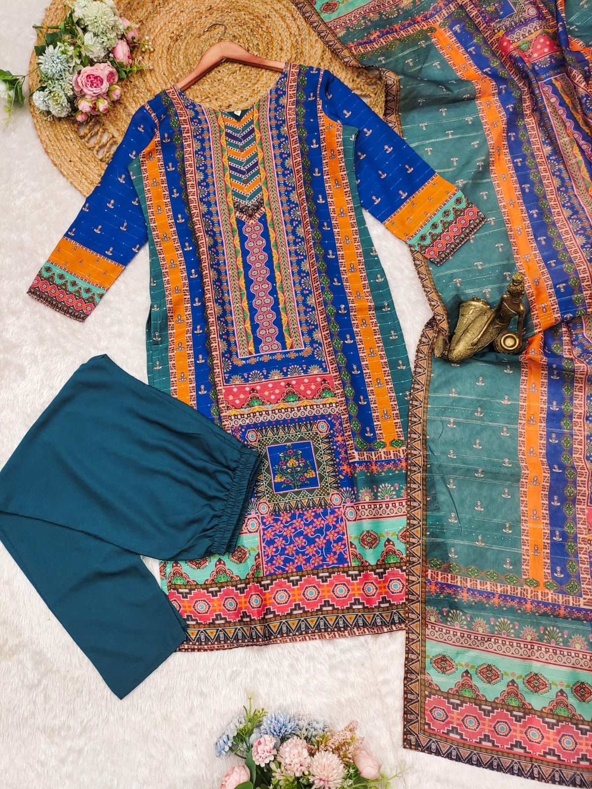 Navratri Special Collection 2025 – Multicoloured 3-Piece Suit Set with Dupatta