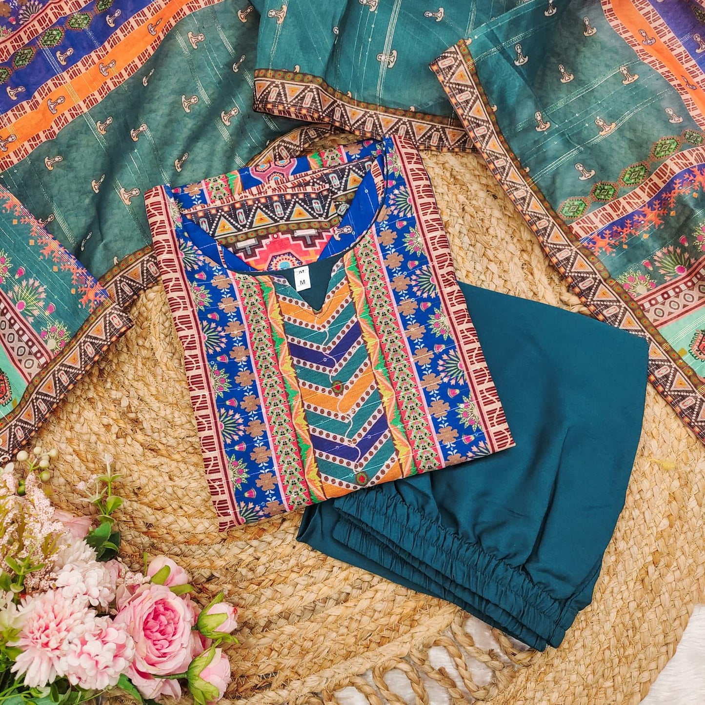 Navratri Special Collection 2025 – Multicoloured 3-Piece Suit Set with Dupatta