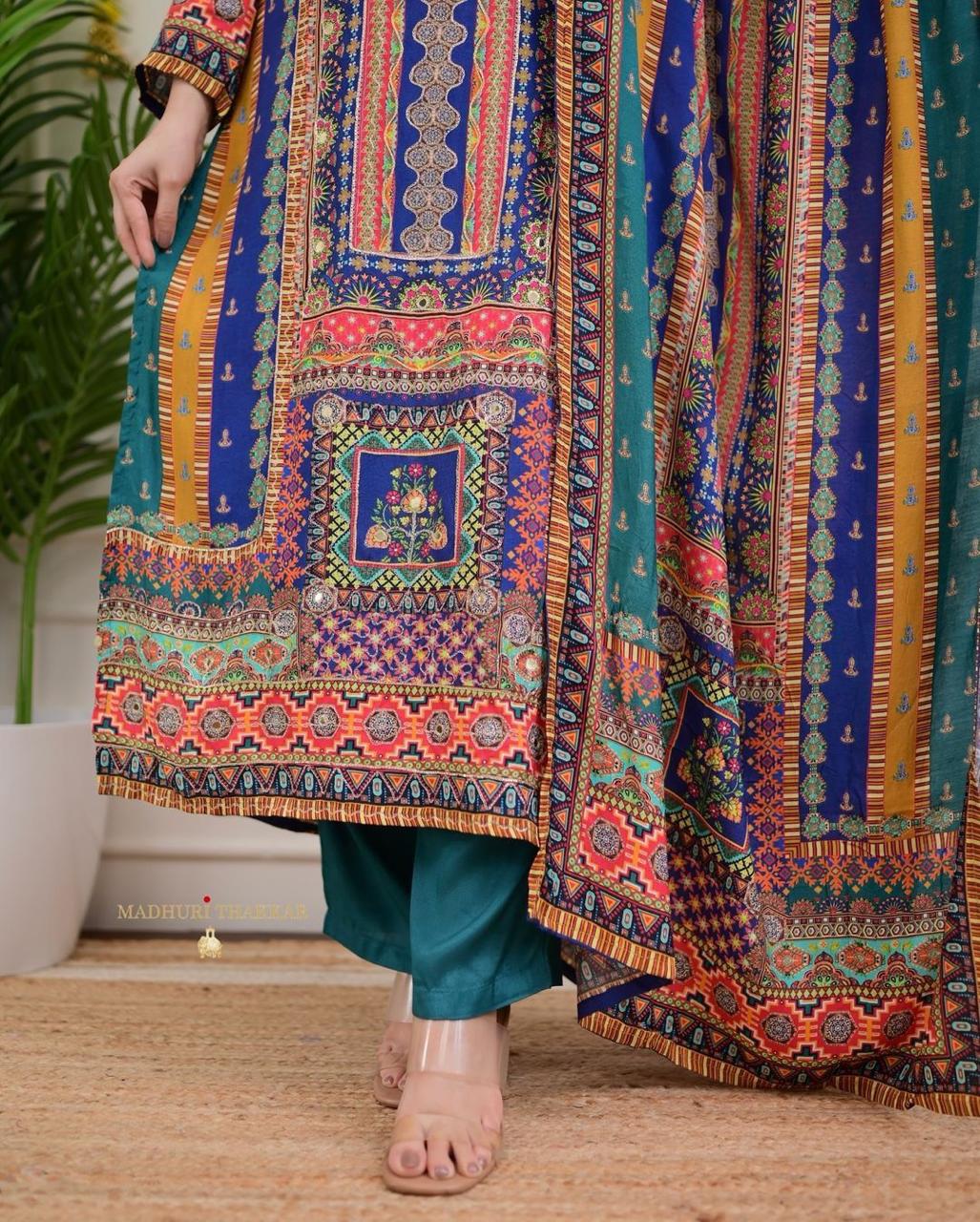 Navratri Special Collection 2025 – Multicoloured 3-Piece Suit Set with Dupatta