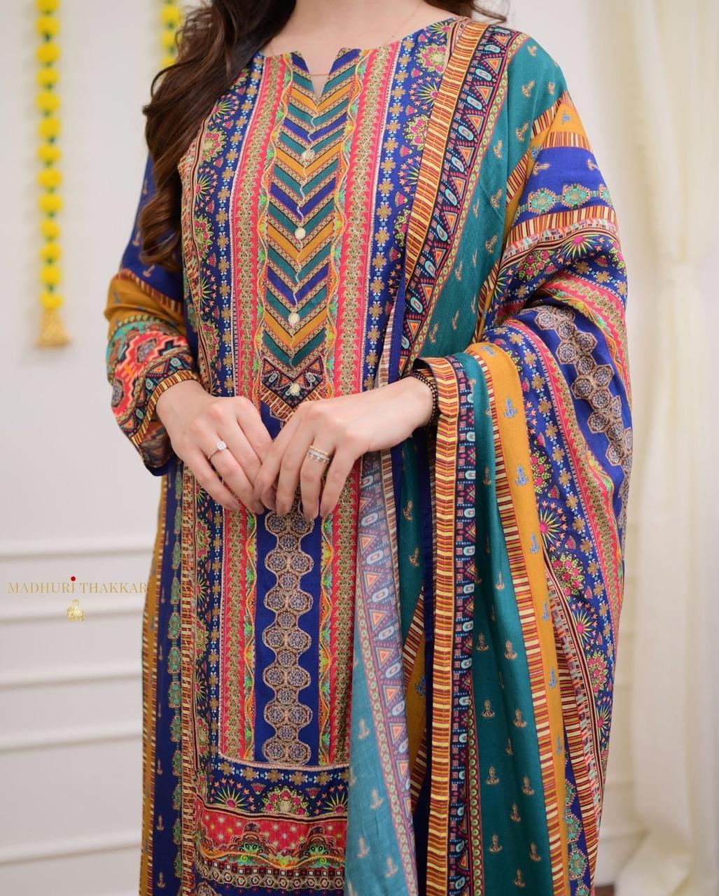 Navratri Special Collection 2025 – Multicoloured 3-Piece Suit Set with Dupatta