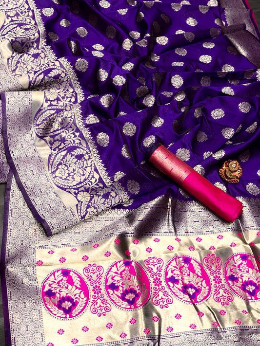 HOS TANMAY Catalogue – Soft Banarasi Silk Saree with Gold Jari Weaving & Rich Pallu - House Of ShiVisha