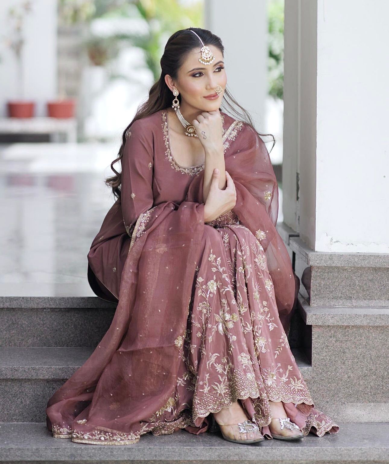 HOS WW-1168 Cinon Silk Suit Set β Embroidered Top, Sarara & Dupatta (Ready to Wear)