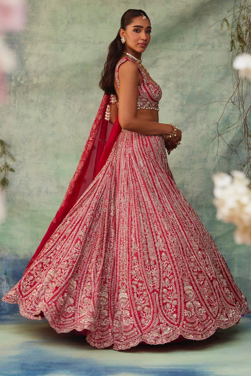 HOS HC-1010 Designer Lehenga β Boomer Silk with Thread, Coding & Sequins Work (3.5 Mtr Flair)
