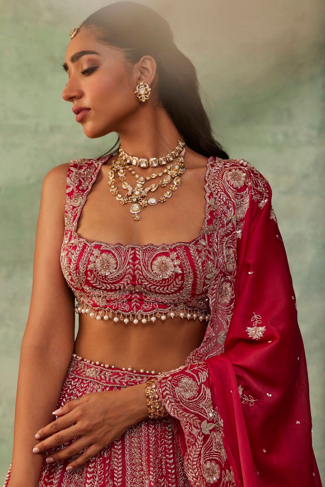 HOS HC-1010 Designer Lehenga β Boomer Silk with Thread, Coding & Sequins Work (3.5 Mtr Flair)