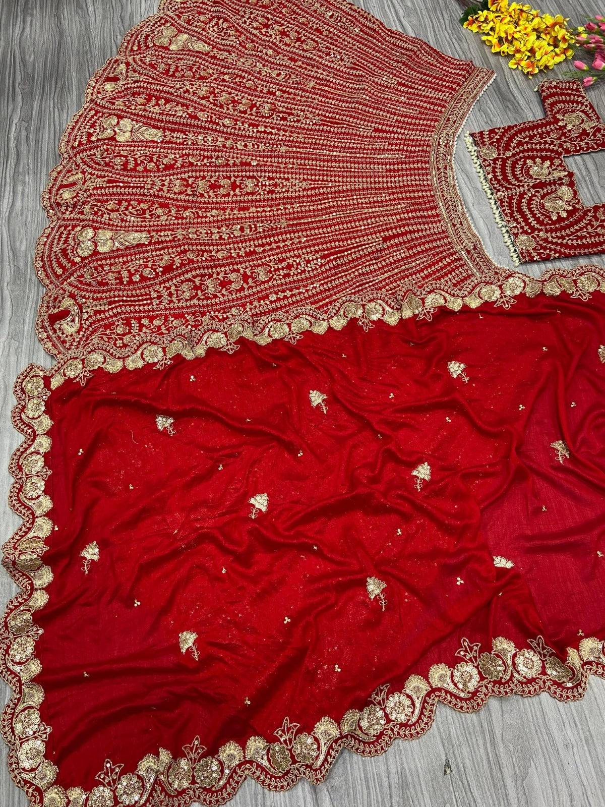 HOS HC-1010 Designer Lehenga β Boomer Silk with Thread, Coding & Sequins Work (3.5 Mtr Flair)