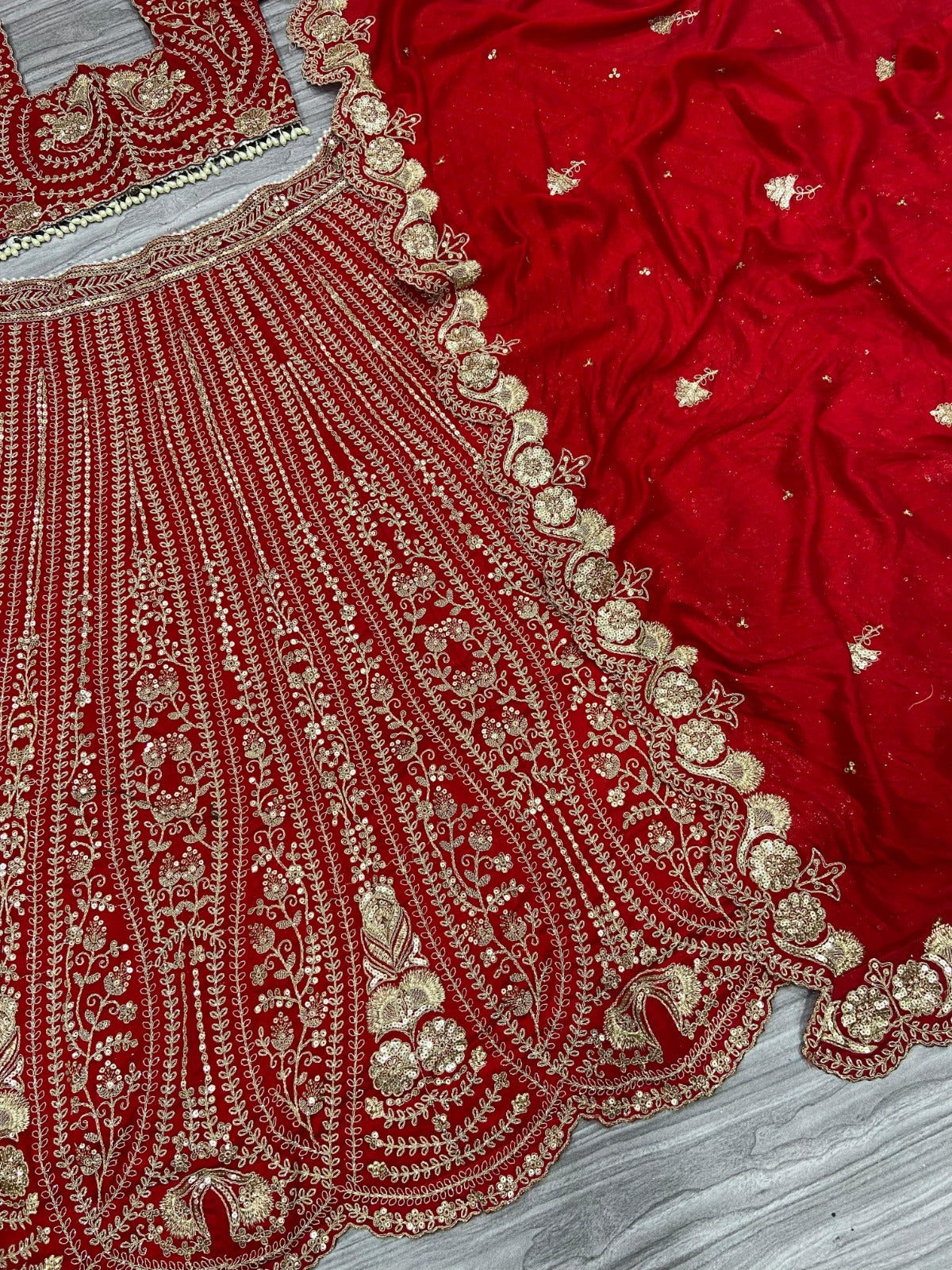 HOS HC-1010 Designer Lehenga β Boomer Silk with Thread, Coding & Sequins Work (3.5 Mtr Flair)