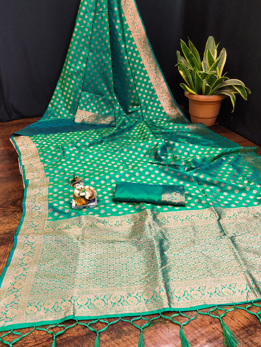House of ShiVisha USHA Catalogue – Banarasi Silk Saree with Copper Jari Weaving & Rich Pallu - House Of ShiVisha