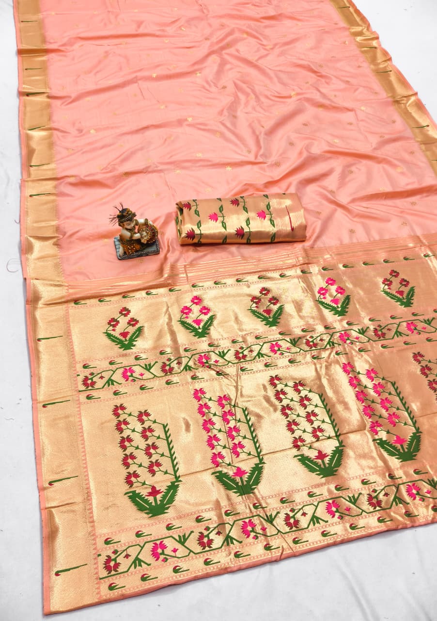 House of ShiVisha RENUKA Catalogue β Paithani Lichi Silk Sarees with Muniya Border & Gold Jari Weaving