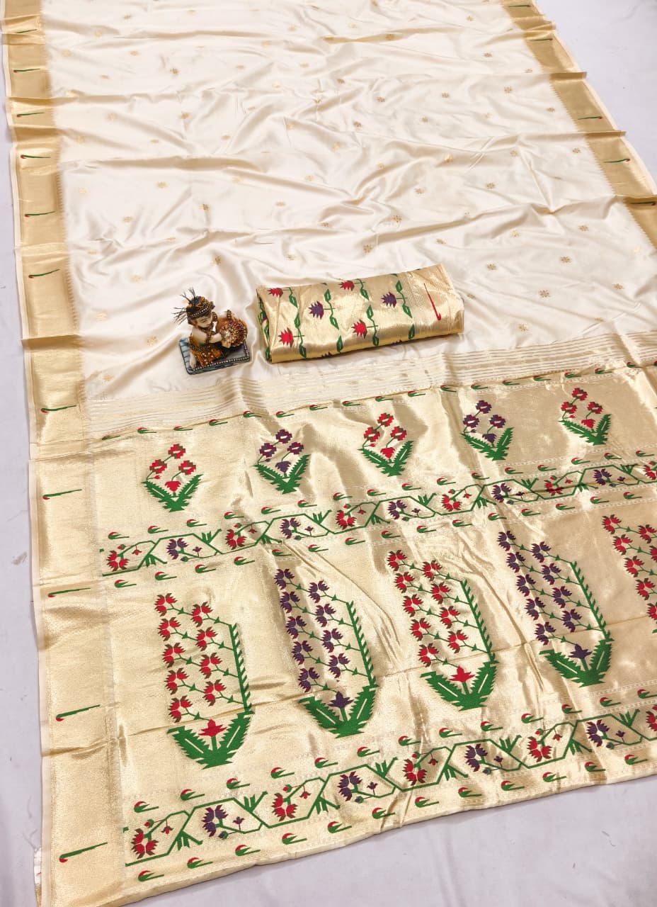 House of ShiVisha RENUKA Catalogue β Paithani Lichi Silk Sarees with Muniya Border & Gold Jari Weaving