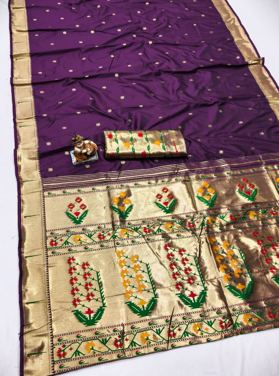 House of ShiVisha RENUKA Catalogue β Paithani Lichi Silk Sarees with Muniya Border & Gold Jari Weaving