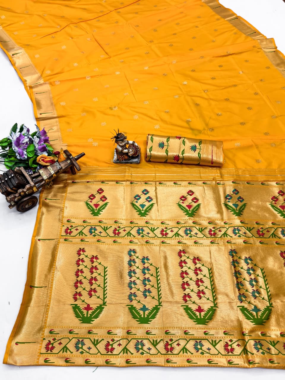 House of ShiVisha RENUKA Catalogue β Paithani Lichi Silk Sarees with Muniya Border & Gold Jari Weaving