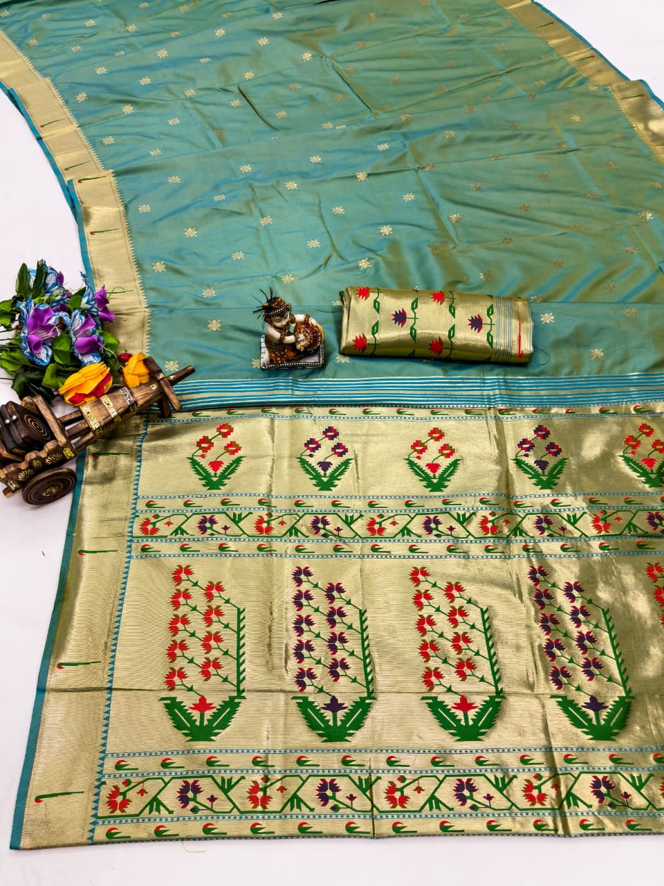 House of ShiVisha RENUKA Catalogue β Paithani Lichi Silk Sarees with Muniya Border & Gold Jari Weaving