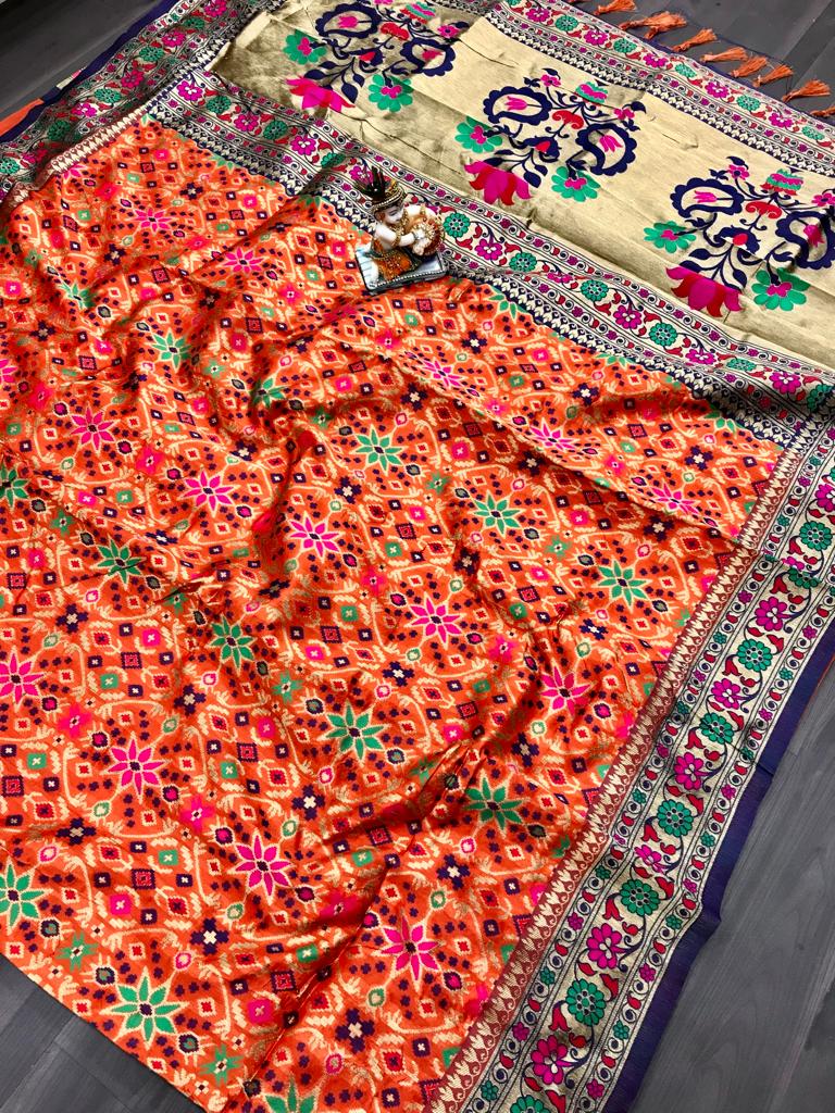 HOS Kundan Banarasi Patola Saree with Rich Pallu