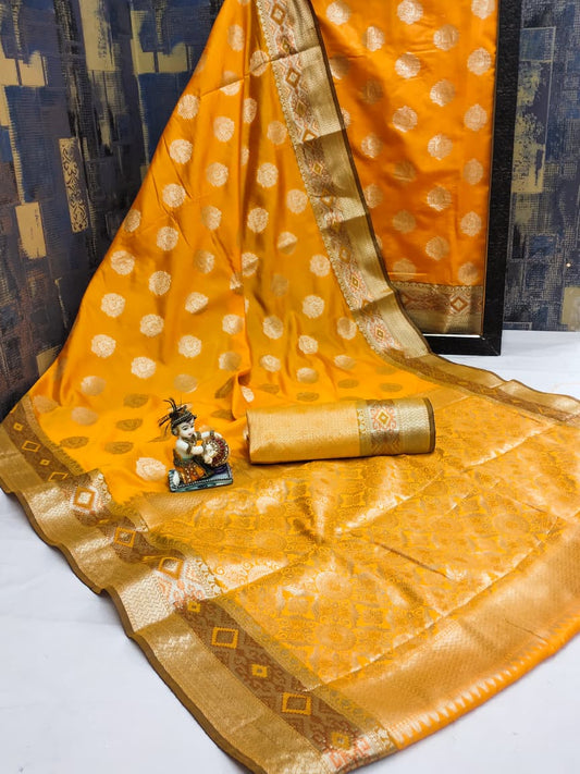 HOS Gunjan Banarasi Silk Saree with Rich Jari Border - House Of ShiVisha