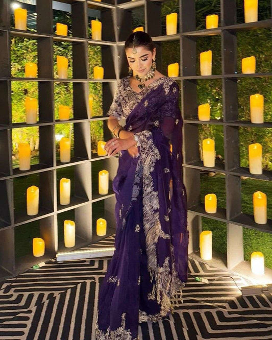 HOS KK-PRIYA-2 Rangoli Silk Saree with Sequins & Coding Work - House Of ShiVisha