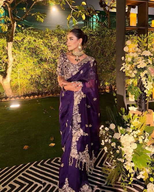 HOS KK-PRIYA-2 Rangoli Silk Saree with Sequins & Coding Work - House Of ShiVisha