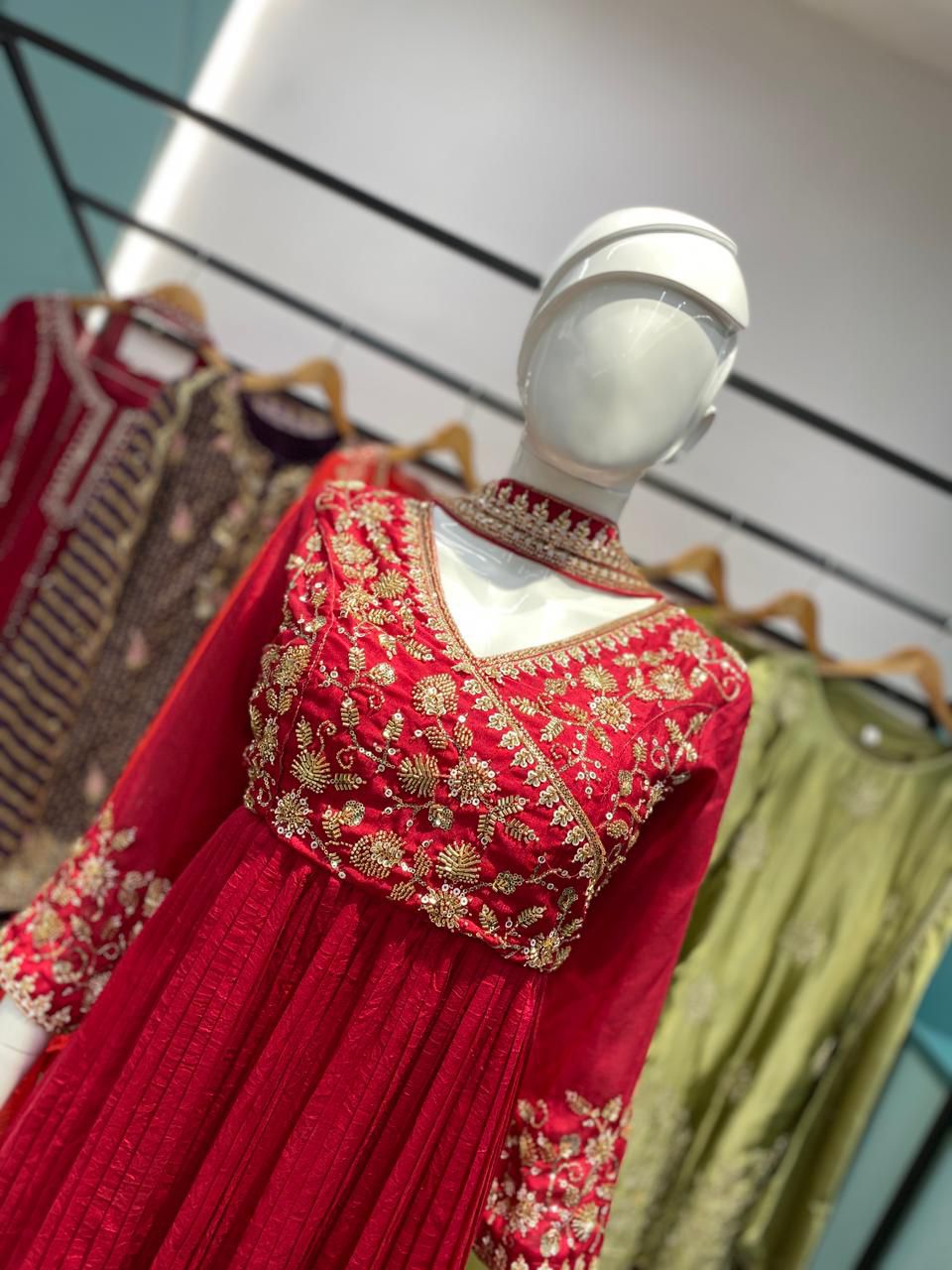 LM-09 Blooming Vichitra Embroidered Kurti Pant Dupatta Set – Beads & Sequin Detailing | House of ShiVisha™ | Elegant Bloom Edition