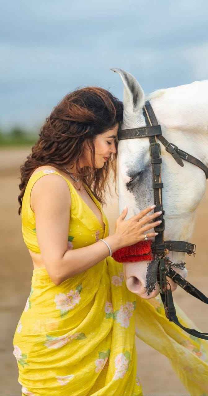 Mangalya Plain Linen Saree – Digital Print Design with Matching Blouse | House of ShiVisha™