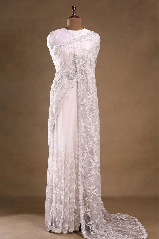 Premium Butterfly Net Saree – Elegant Sequins Work with Matching Blouse | House of ShiVisha™ | Code: ASN-87 - Image 2