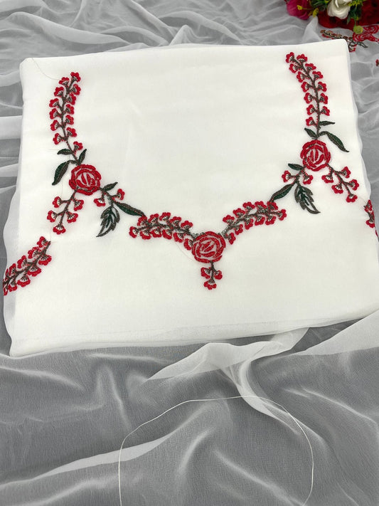 Premium Georgette Saree – Embroidery & Sequins Work with Matching Blouse | House of ShiVisha™ ASN - Image 2