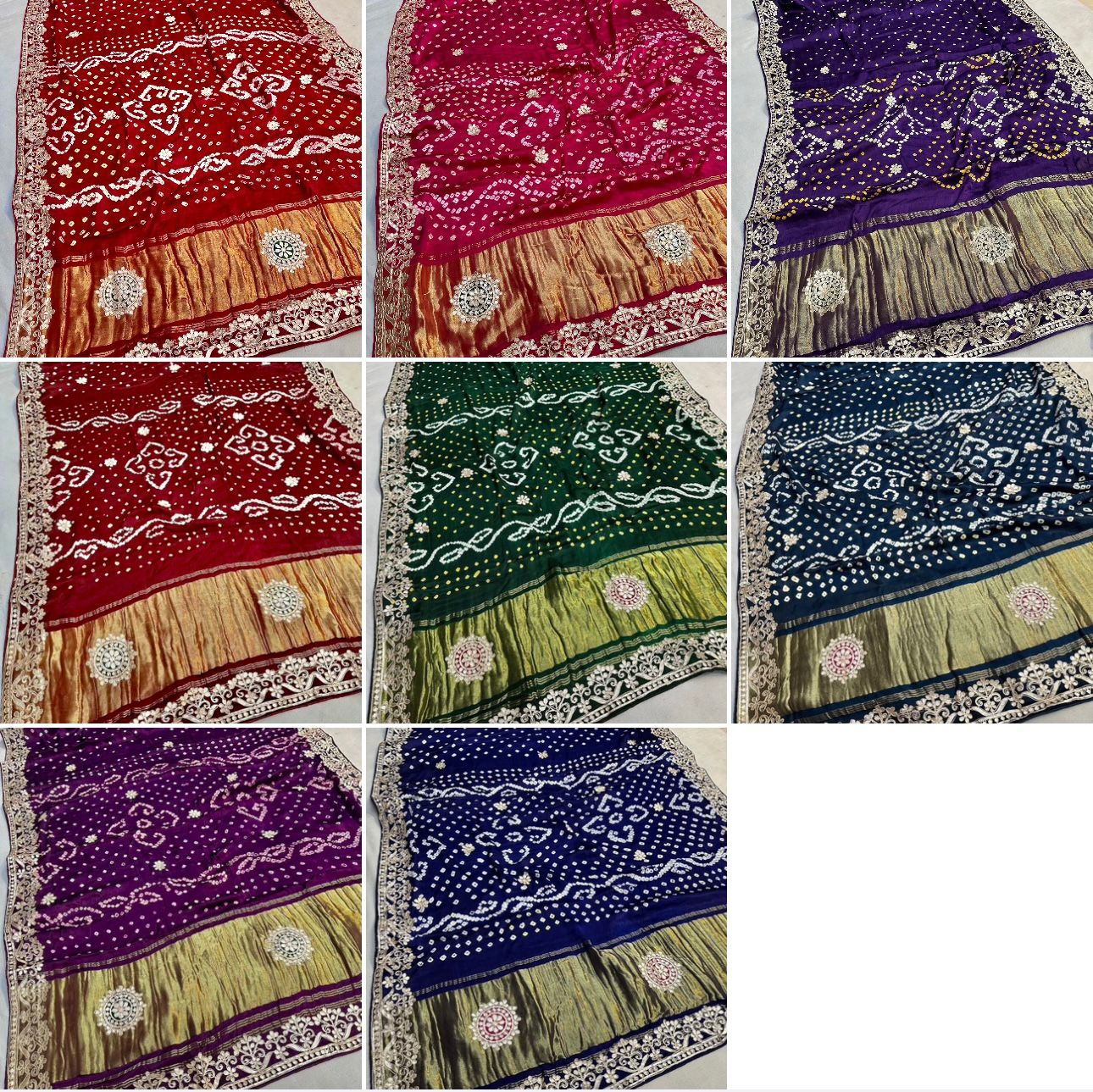Gaji Silk Original Bandhani Saree with Gota Patti Hand Work – Ek Dani Design