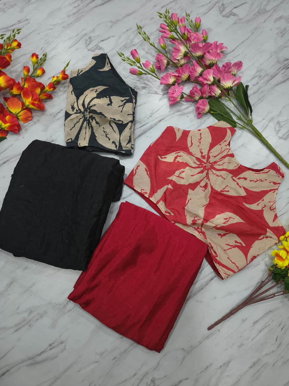 HOS HC-1089 Chinon Silk Ready-to-Wear Saree with Pocket - House Of ShiVisha