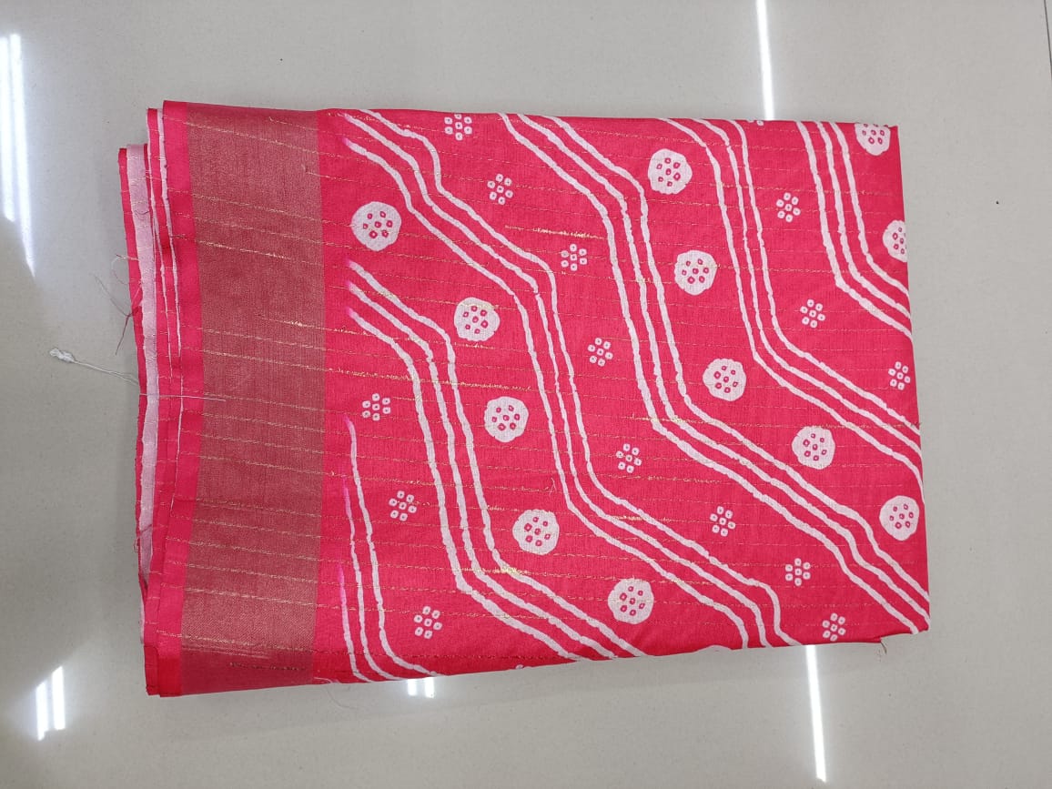 Handloom Recozari Silk Saree – Ruby Red, Silver Zari Border (Design 153)