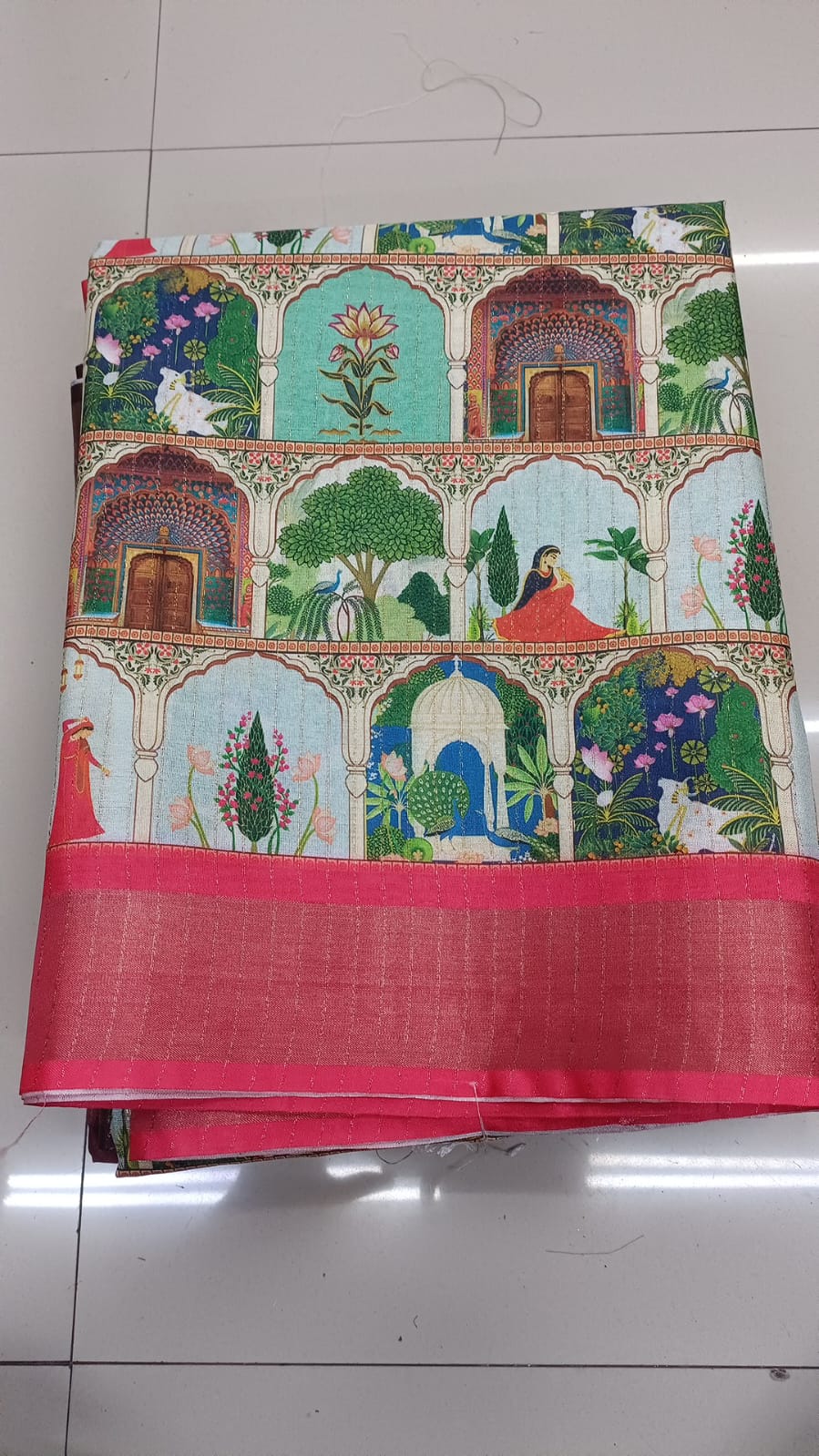 Handloom Recozari Silk Saree – Teal Blue with Emerald Green accents, Zari Border (Design 031)